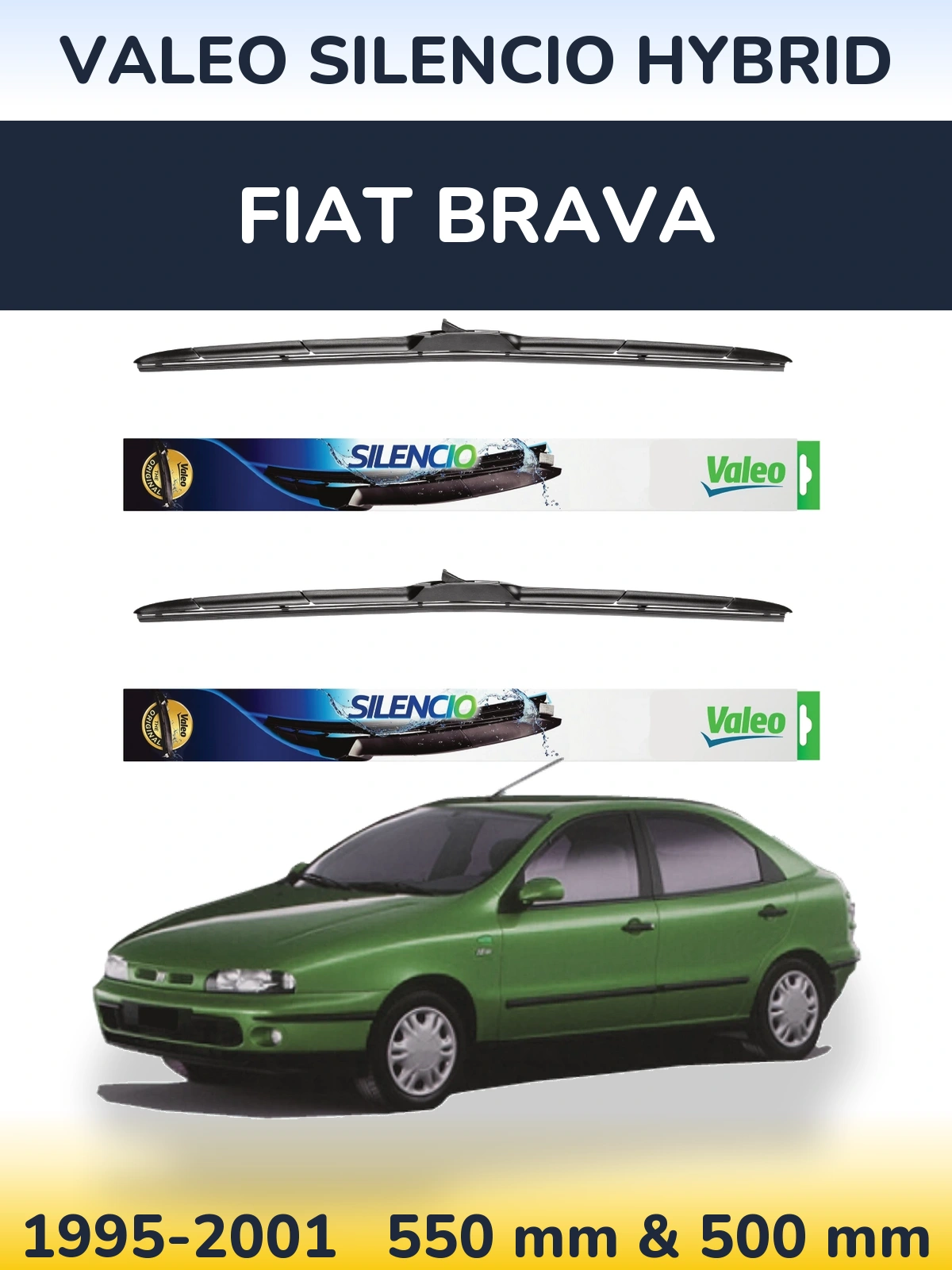 Torkarblad Valeo Silencio Hybrid för Fiat Brava