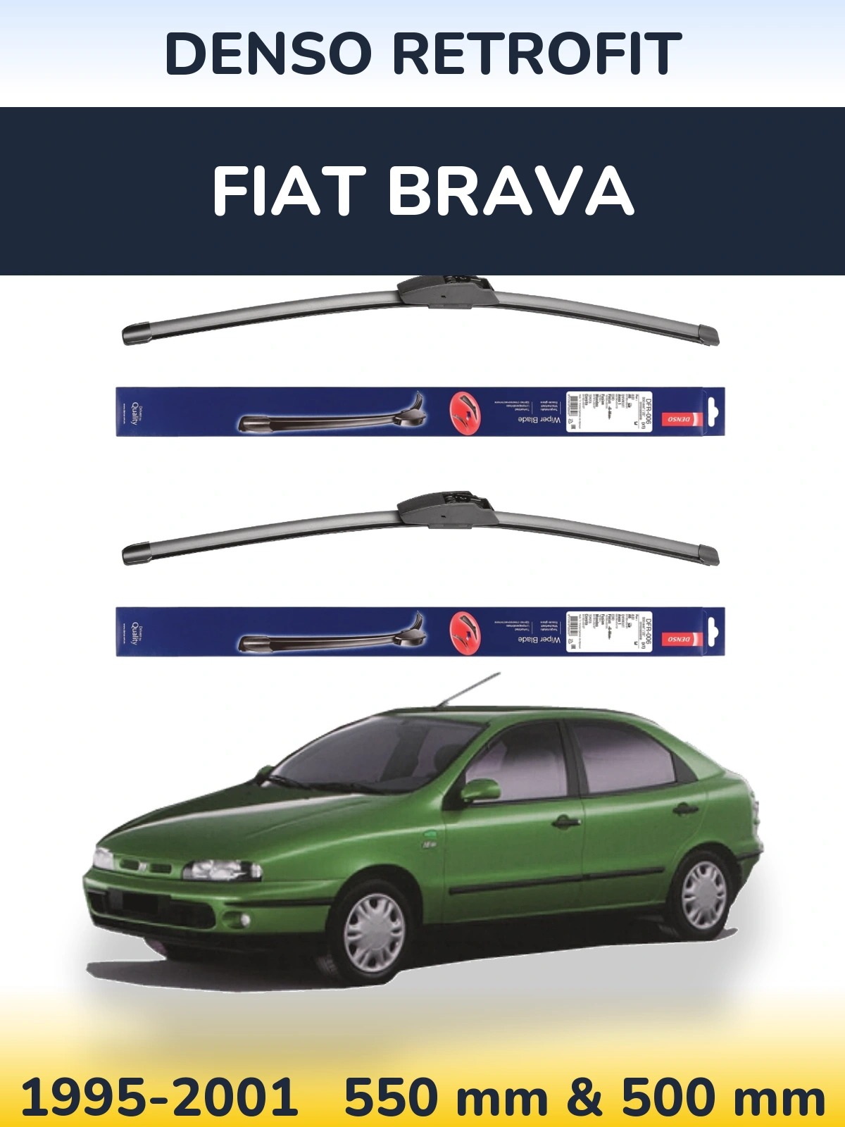 Torkarblad Denso Retrofit för Fiat Brava