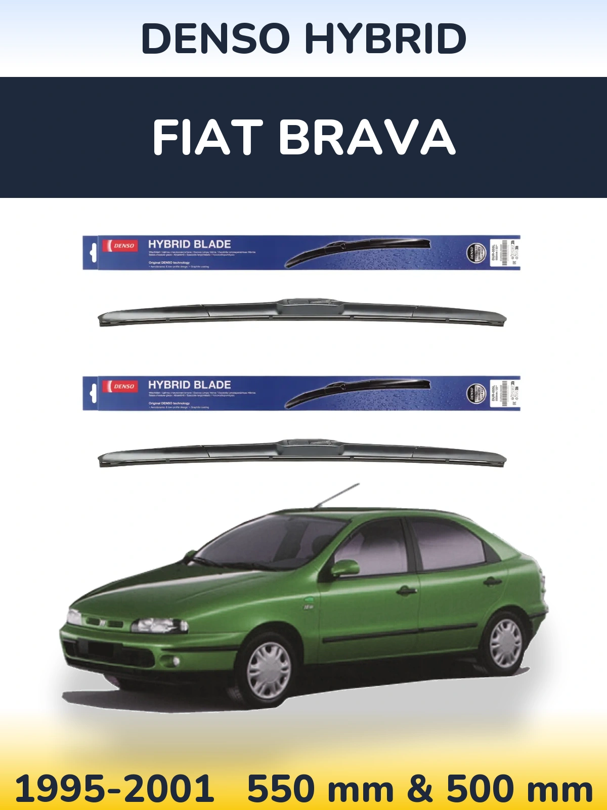 Torkarblad Denso Hybrid för Fiat Brava