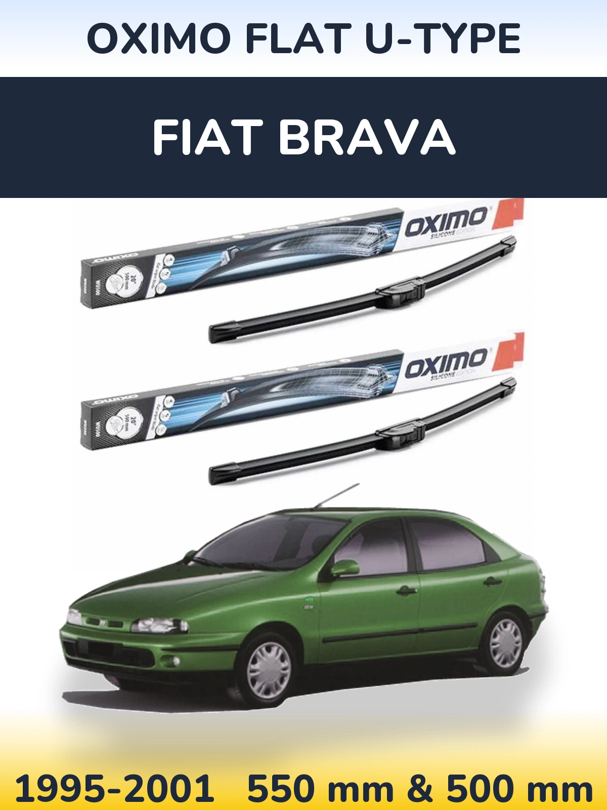 Torkarblad Oximo Flat U-type för Fiat Brava