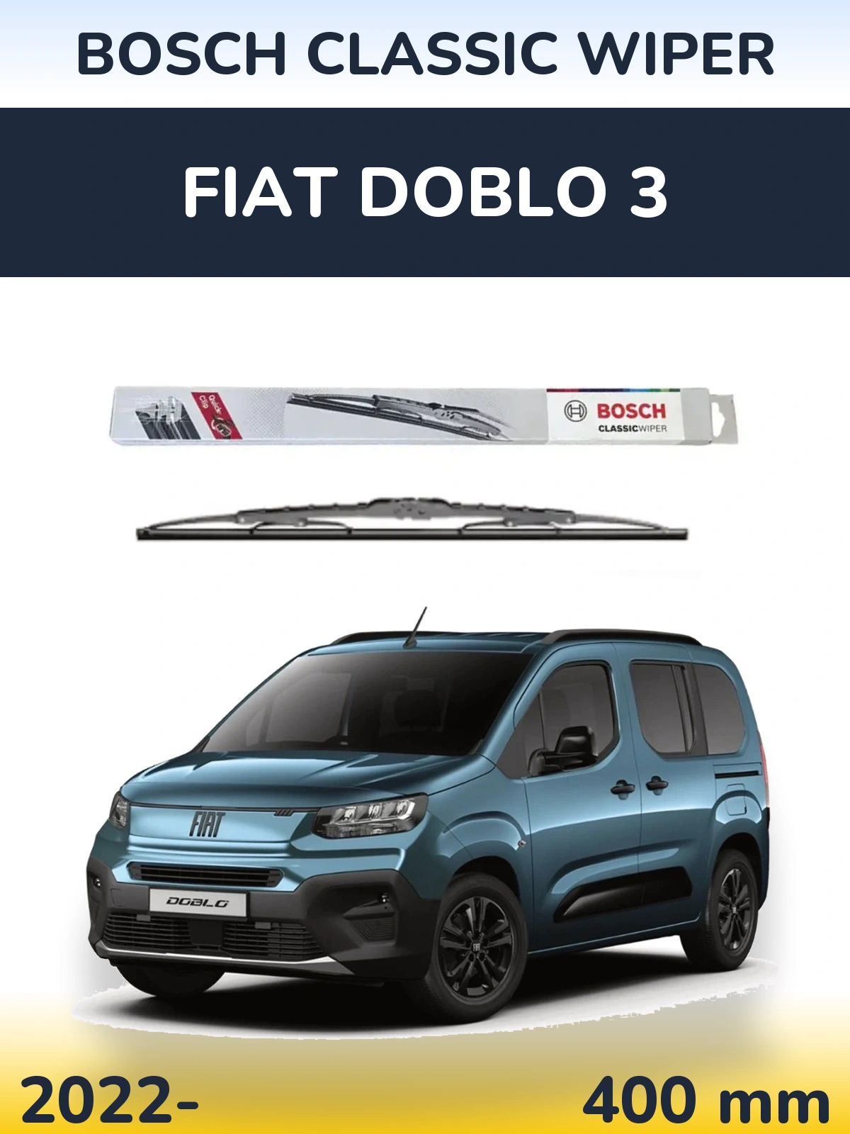 Torkarblad BOSCH Classic Wiper för Fiat Doblo 3