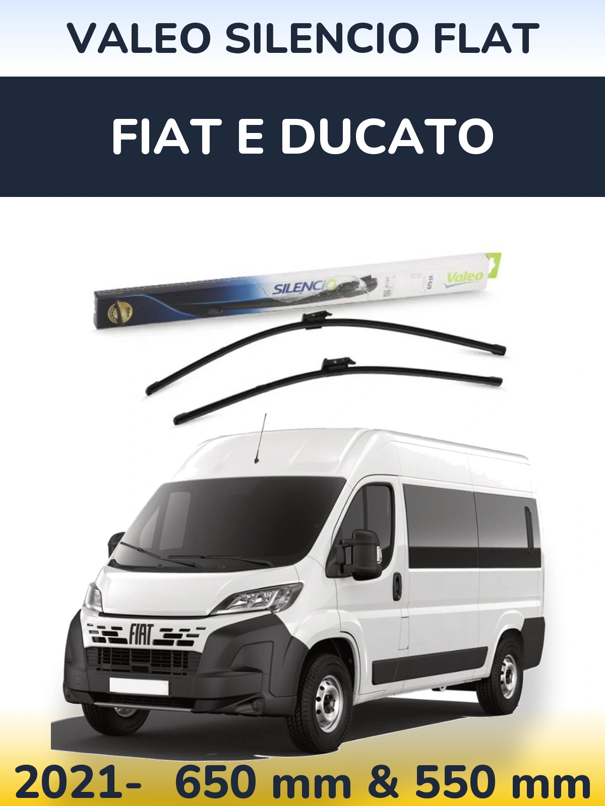 Torkarblad Valeo Silencio Flat för Fiat E Ducato