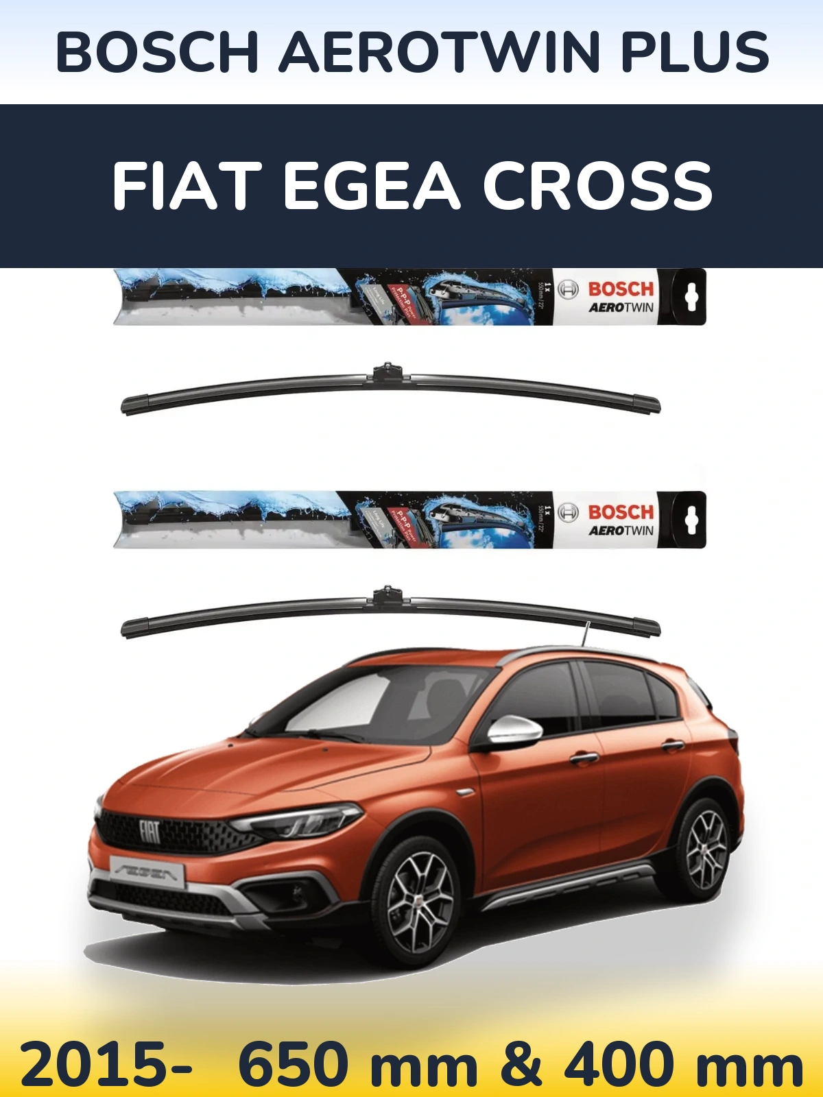 Torkarblad BOSCH AeroTwin Plus för Fiat Egea Cross