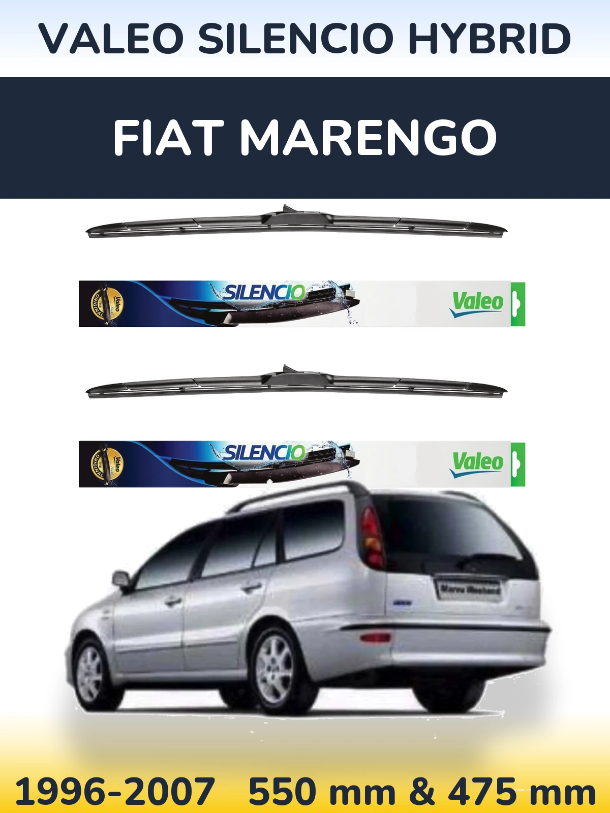 Torkarblad Valeo Silencio Hybrid för Fiat Marengo