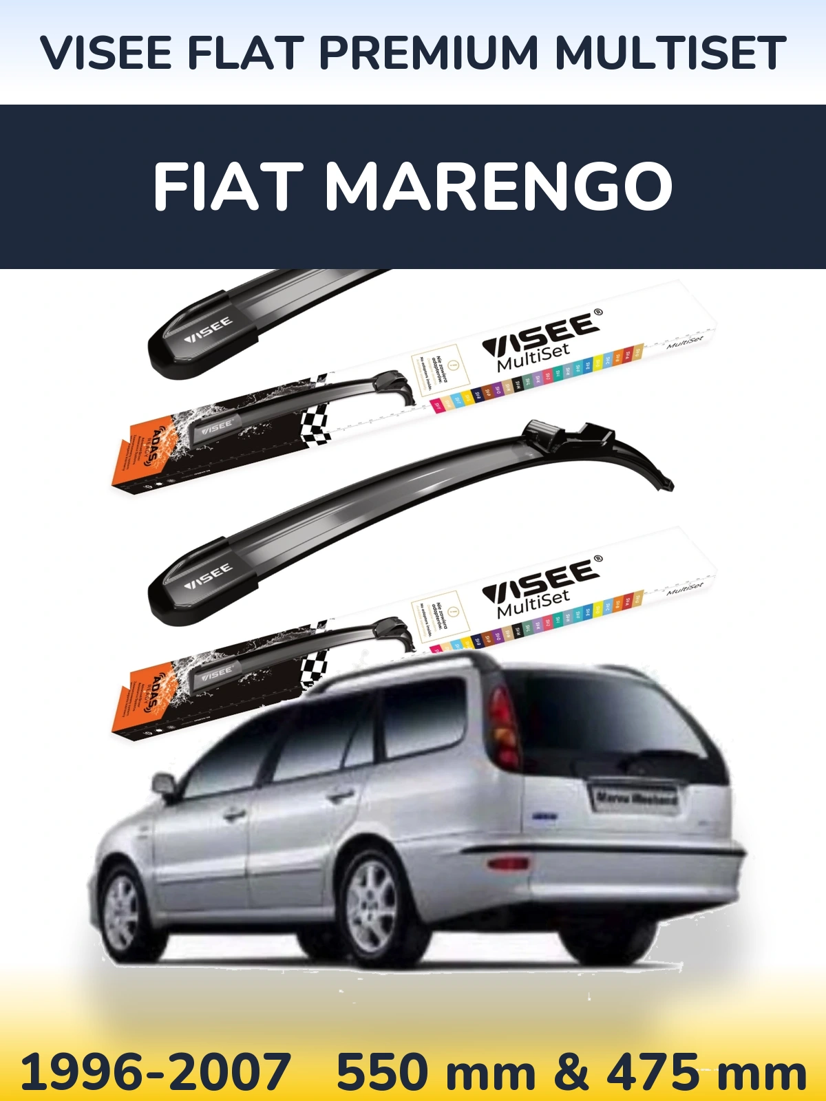 Torkarblad VISEE FLAT PREMIUM MultiSet för Fiat Marengo