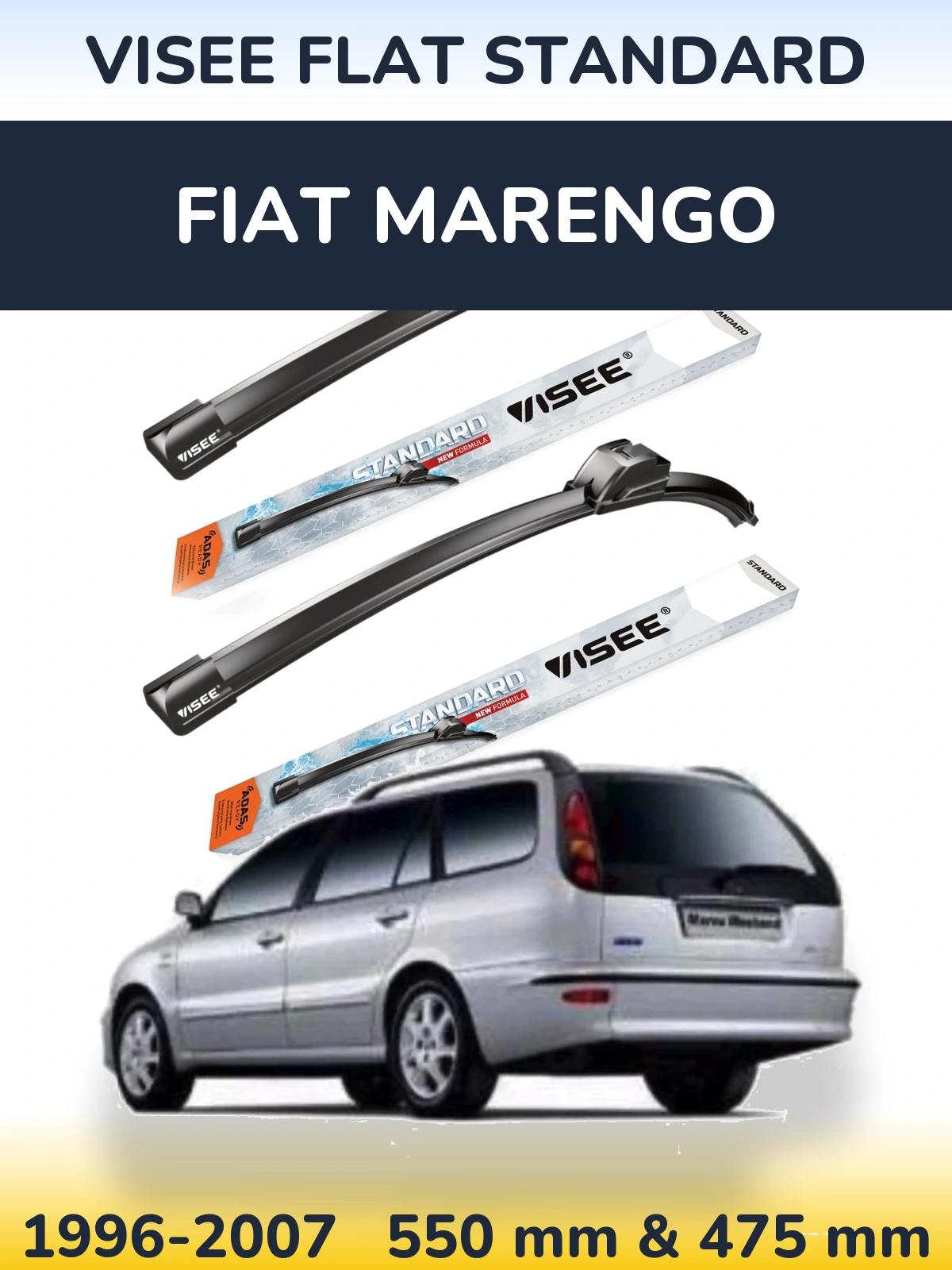 Torkarblad VISEE FLAT STANDARD för Fiat Marengo