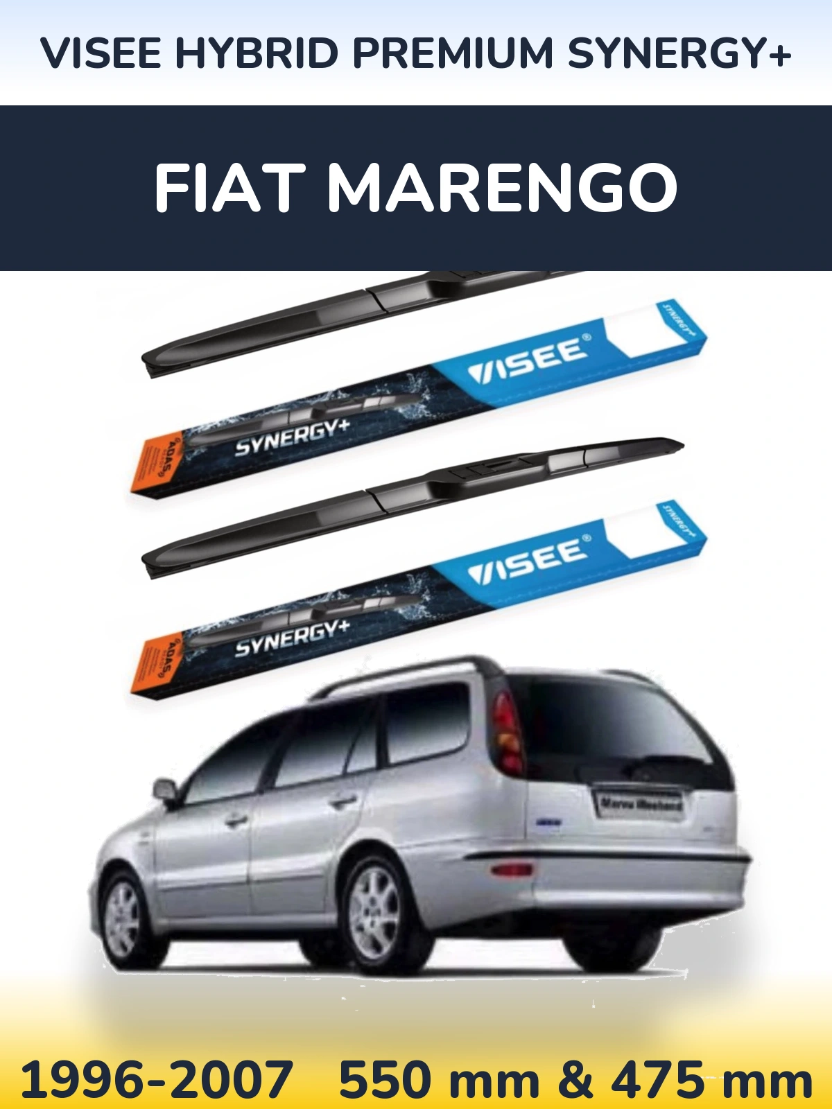 Комплект передніх щіток VISEE HYBRID PREMIUM SYNERGY+ 550 & 475 мм для Fiat Marengo 1996-2007