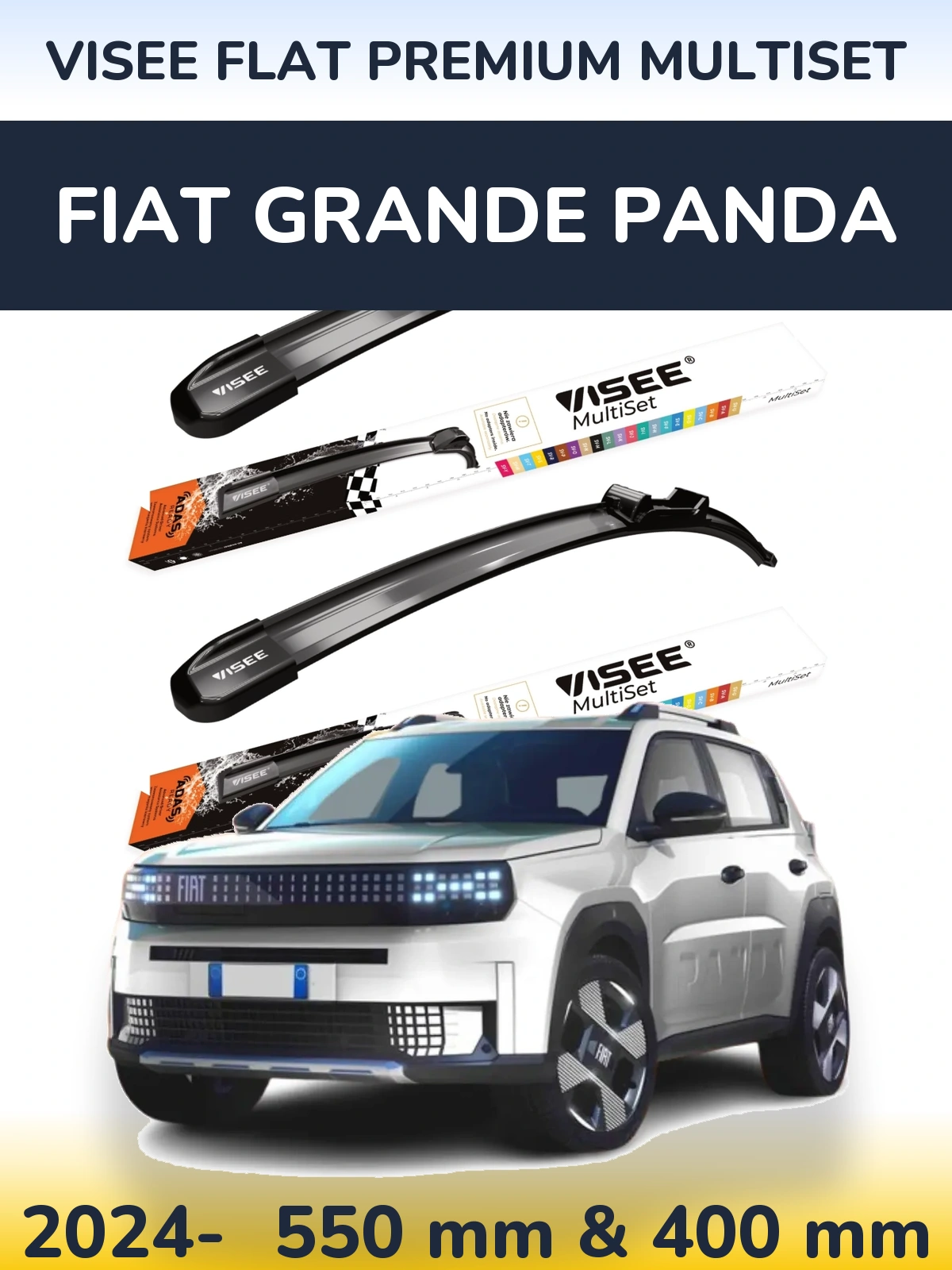 Torkarblad VISEE FLAT PREMIUM MultiSet för Fiat Grande Panda