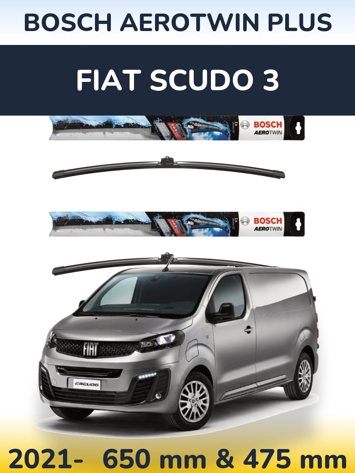 Torkarblad BOSCH AeroTwin Plus för Fiat Scudo 3