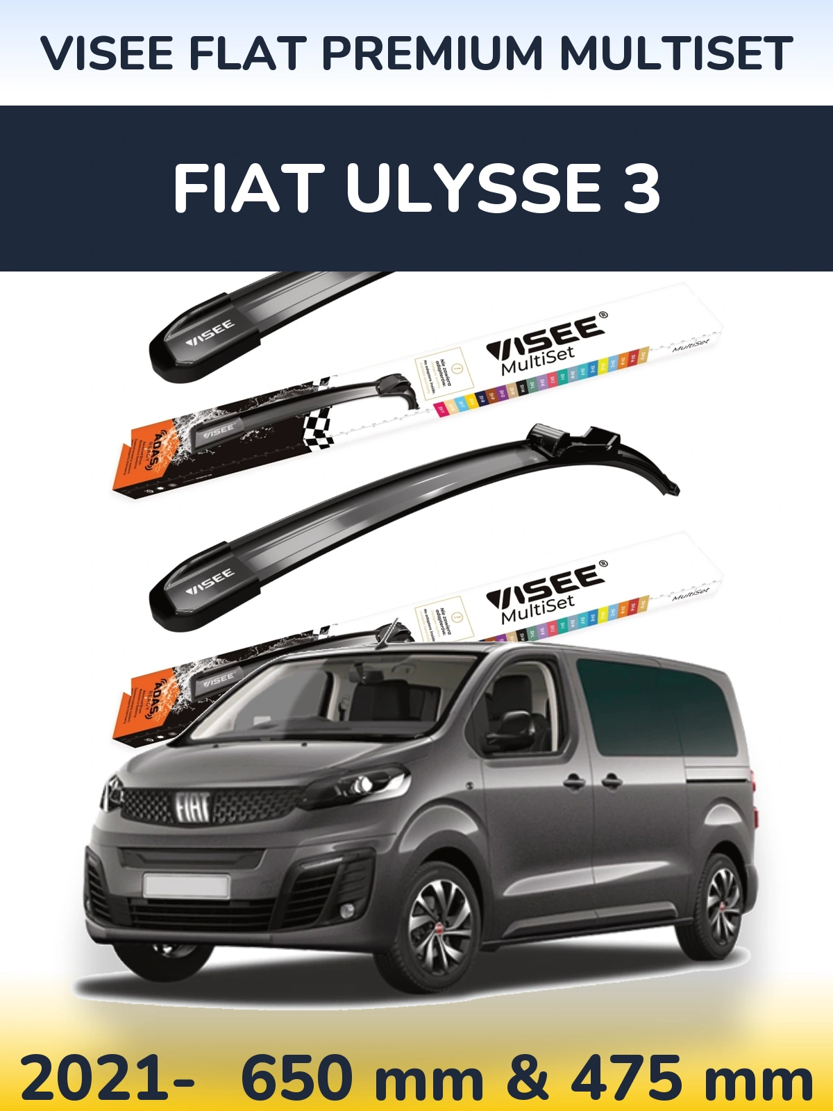 Torkarblad VISEE FLAT PREMIUM MultiSet för Fiat Ulysse 3