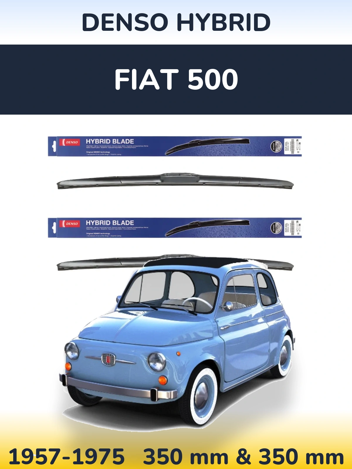 Torkarblad Denso Hybrid för Fiat 500