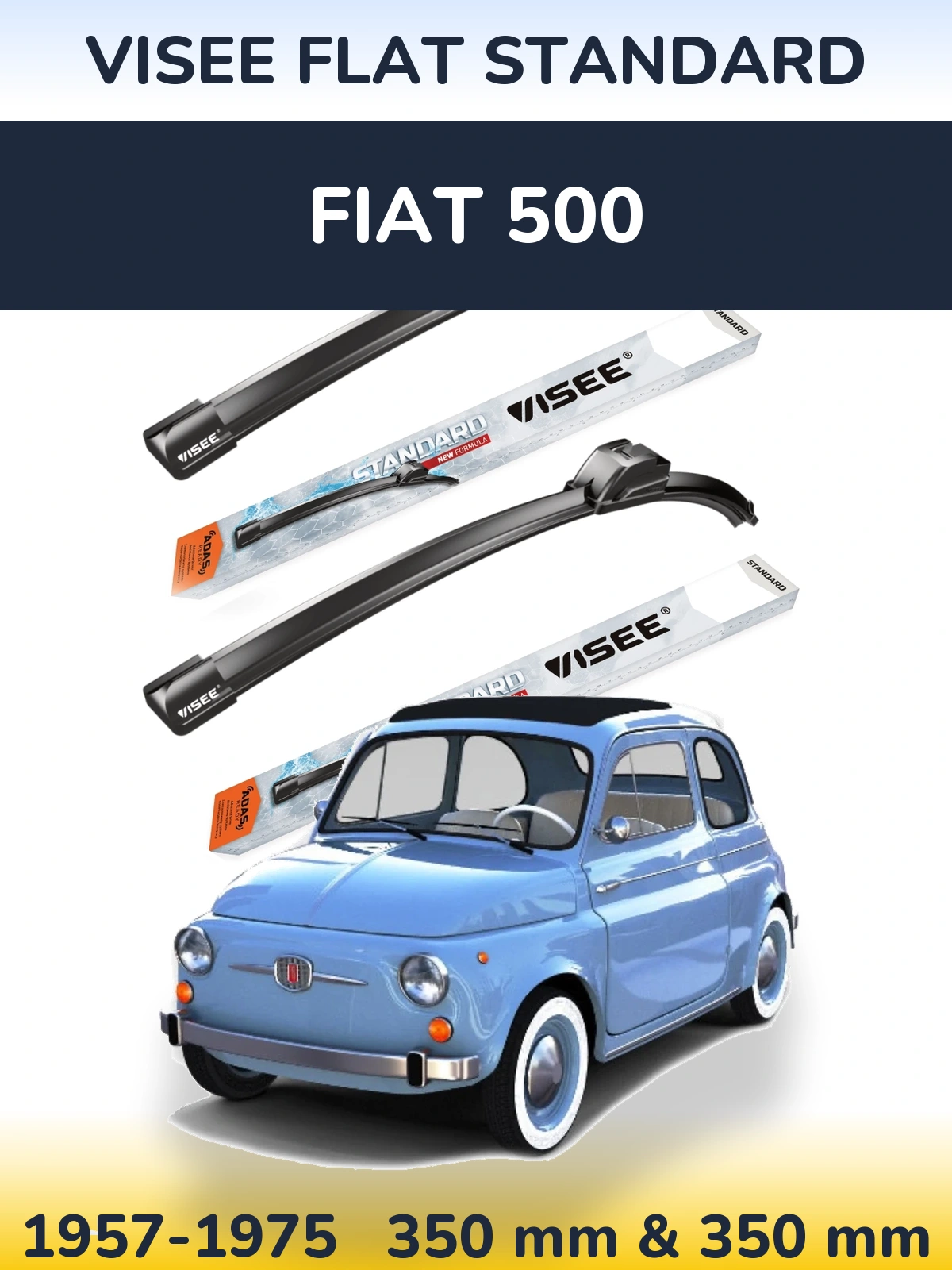 Torkarblad VISEE FLAT STANDARD för Fiat 500