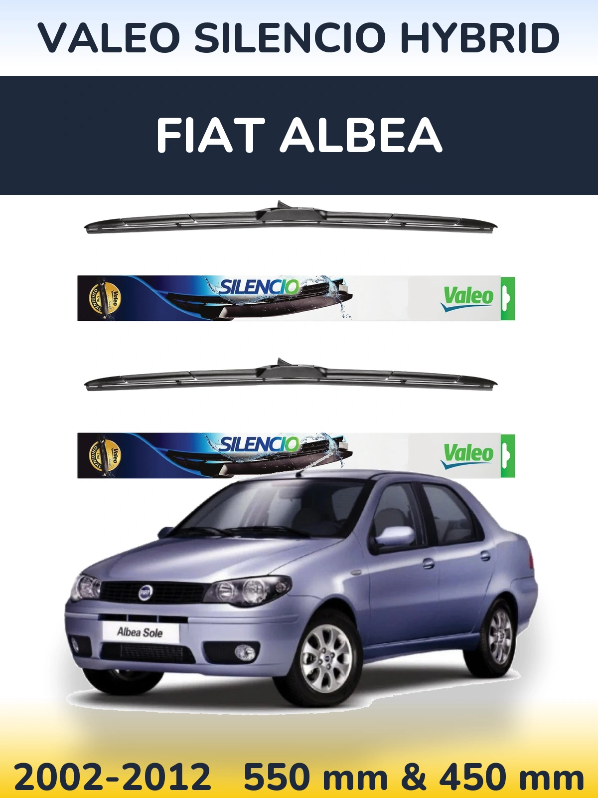 Torkarblad Valeo Silencio Hybrid för Fiat Albea