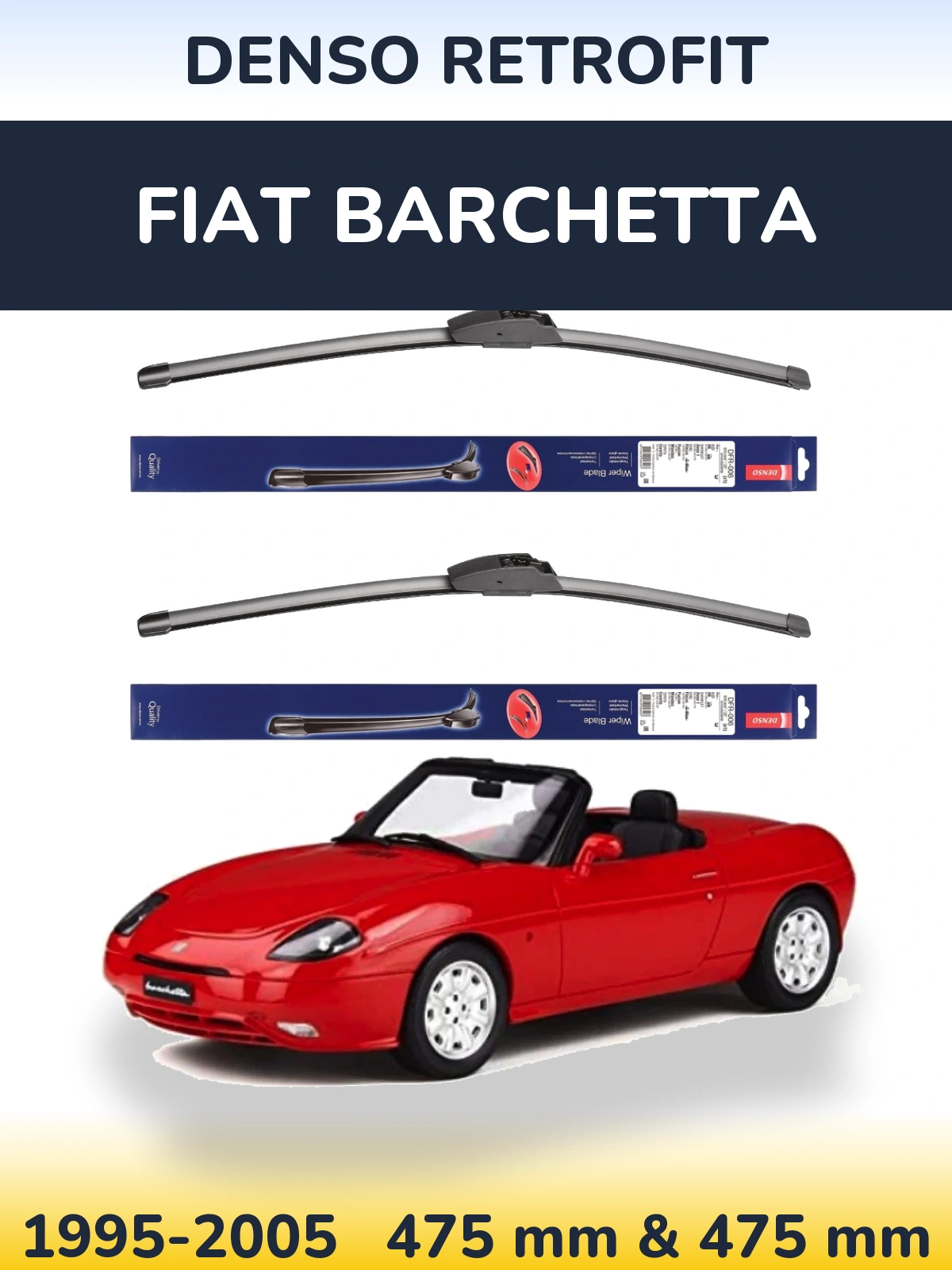 Torkarblad Denso Retrofit för Fiat Barchetta