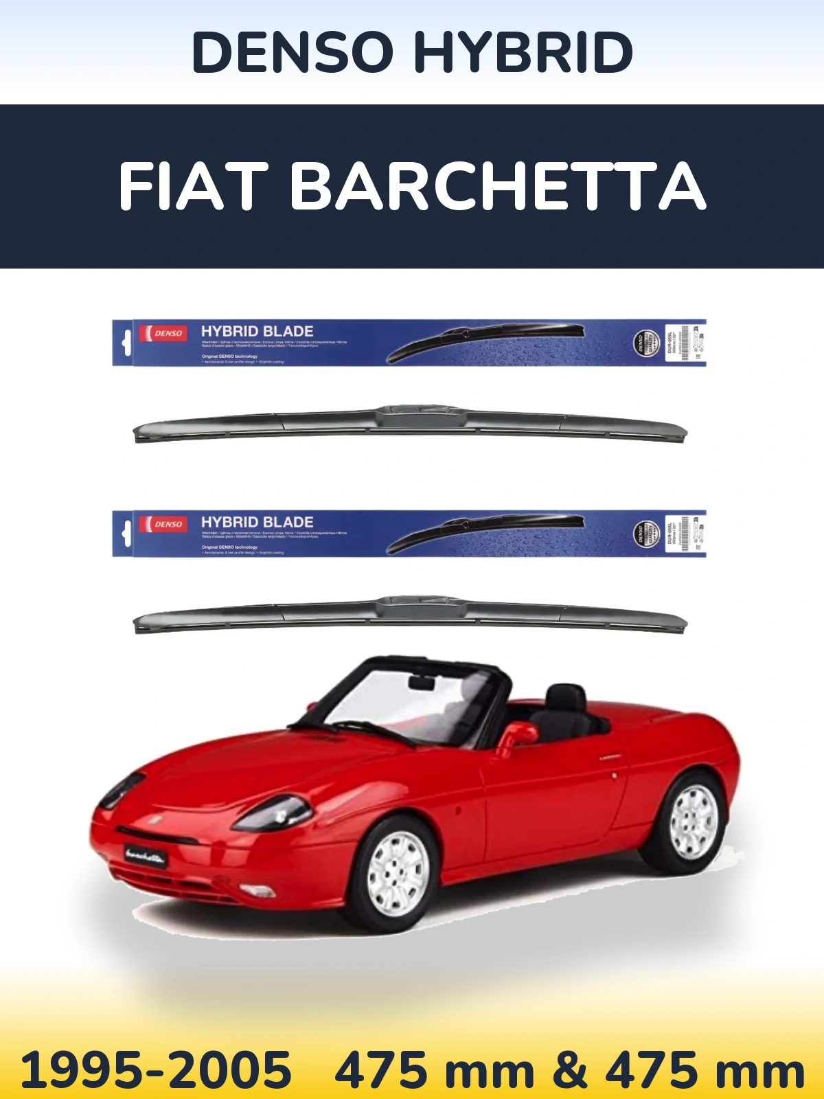 Torkarblad Denso Hybrid för Fiat Barchetta