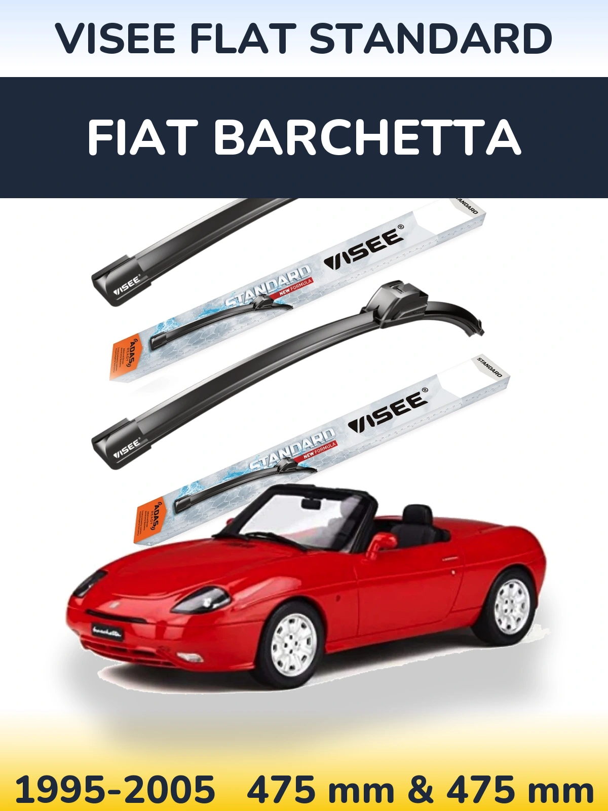 Torkarblad VISEE FLAT STANDARD för Fiat Barchetta