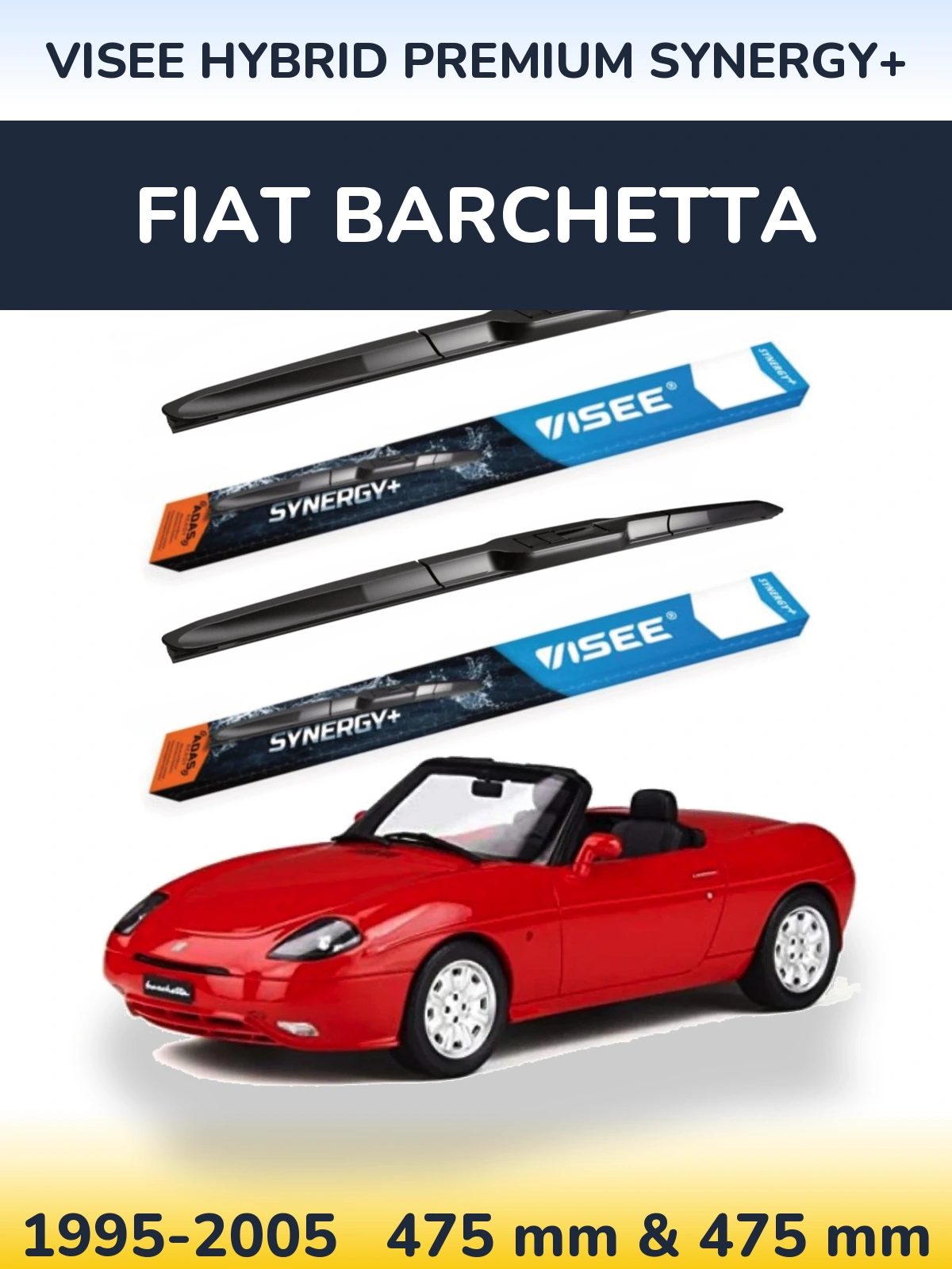Torkarblad VISEE HYBRID PREMIUM SYNERGY+ för Fiat Barchetta