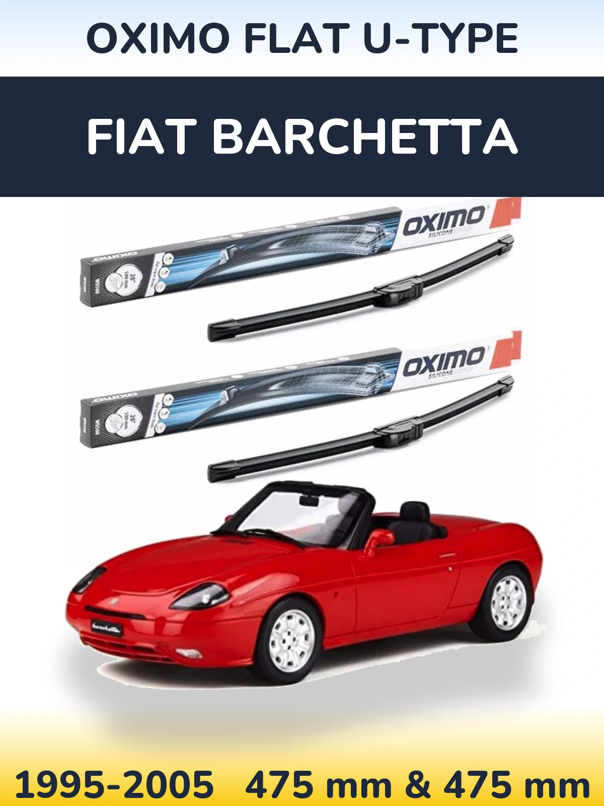 Torkarblad Oximo Flat U-type för Fiat Barchetta