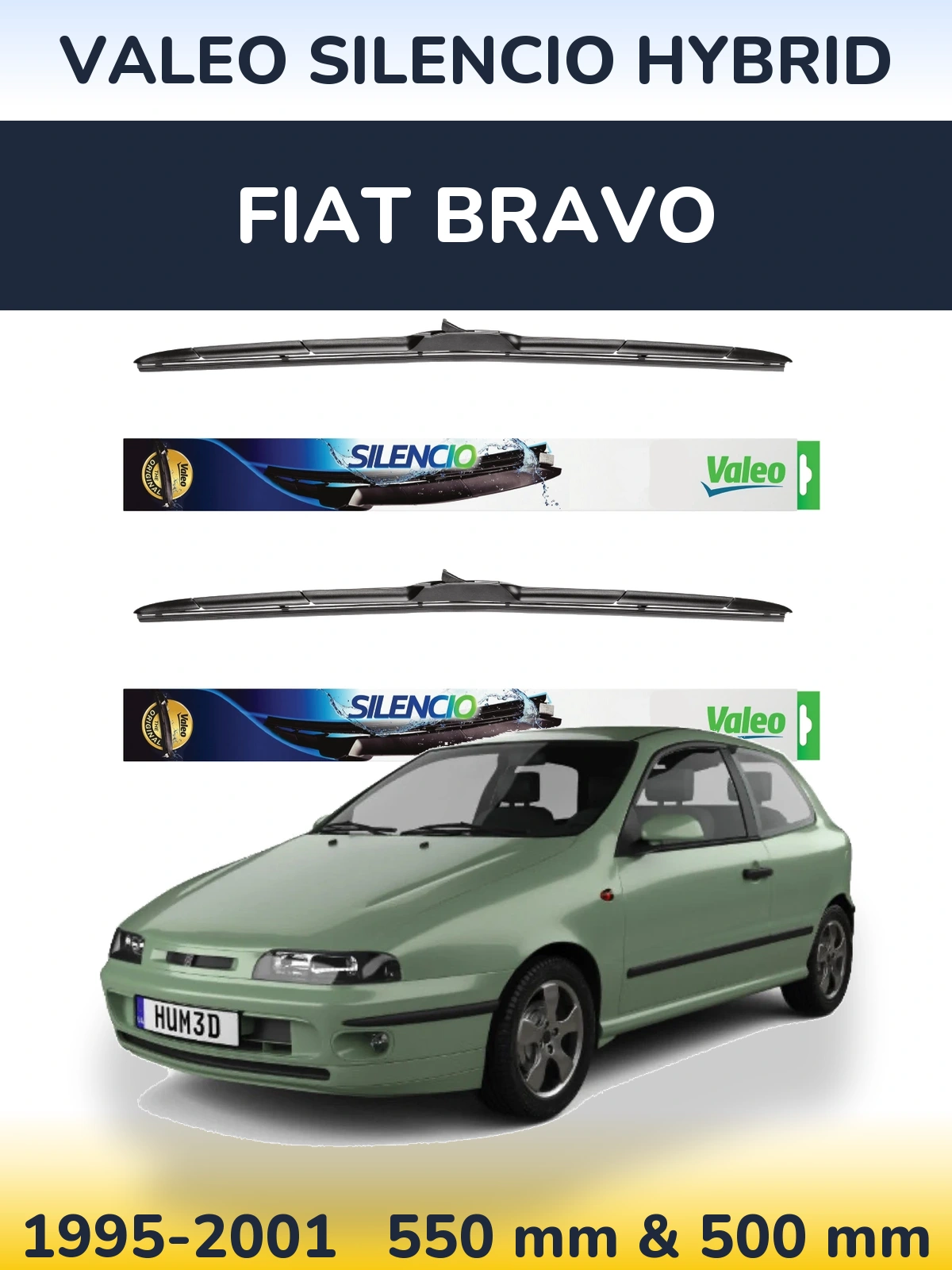 Torkarblad Valeo Silencio Hybrid för Fiat Bravo