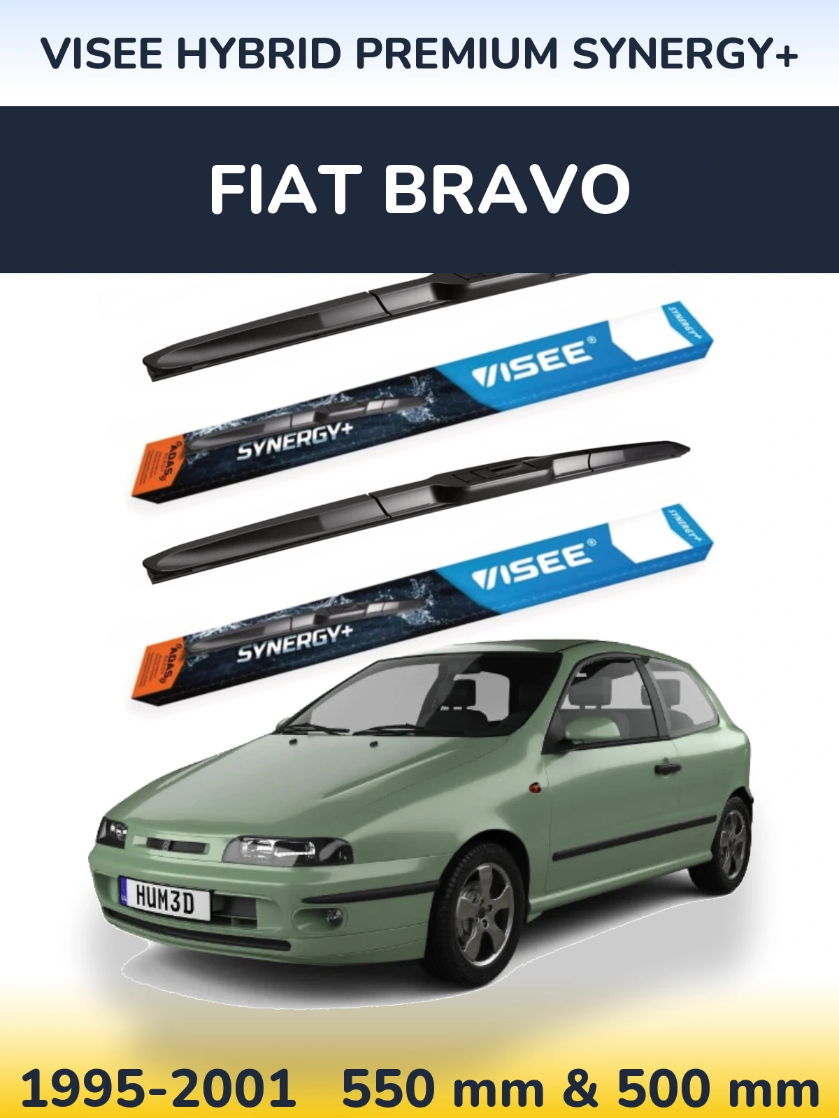 Torkarblad VISEE HYBRID PREMIUM SYNERGY+ för Fiat Bravo