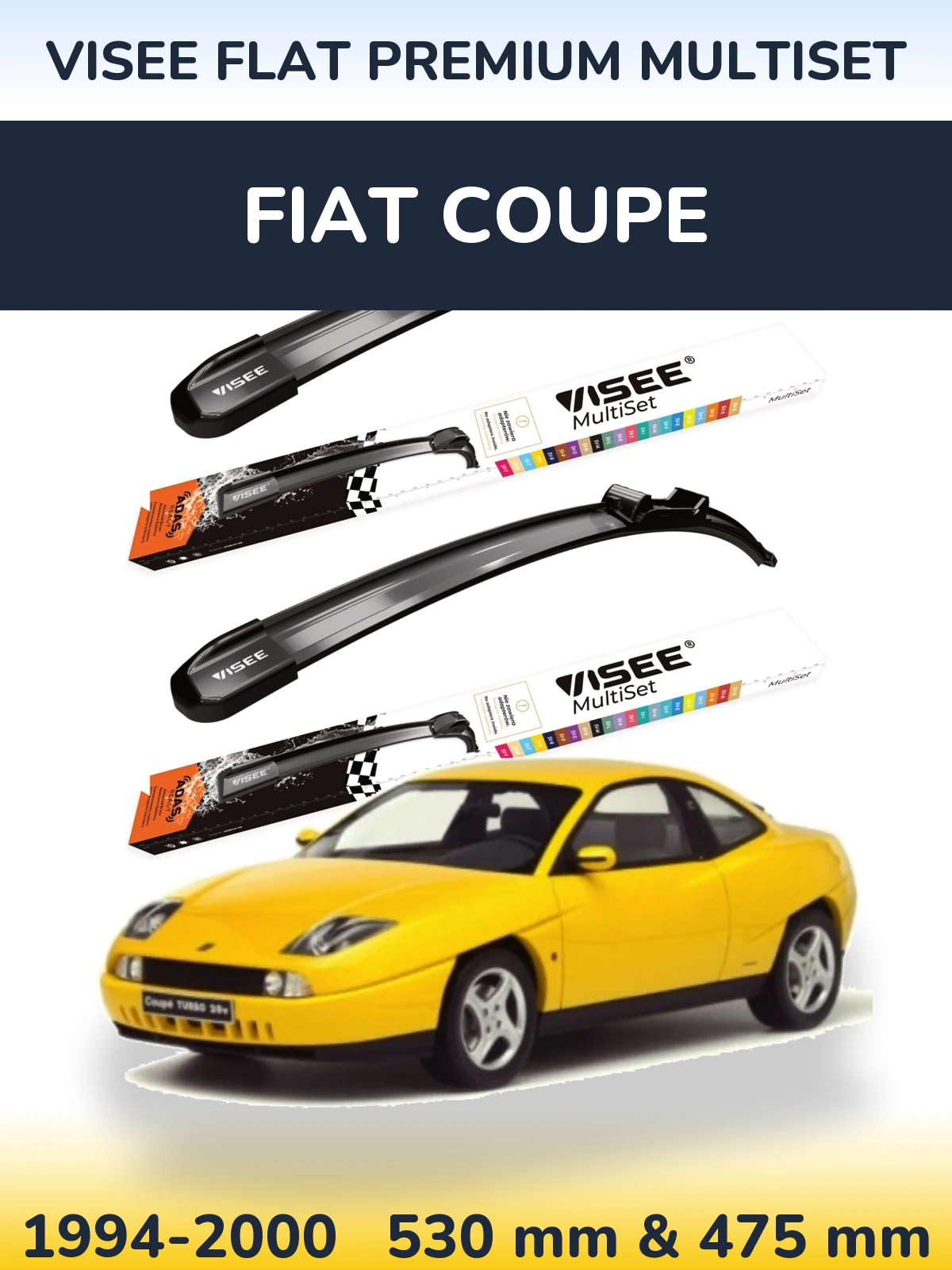 Torkarblad VISEE FLAT PREMIUM MultiSet för Fiat Coupe