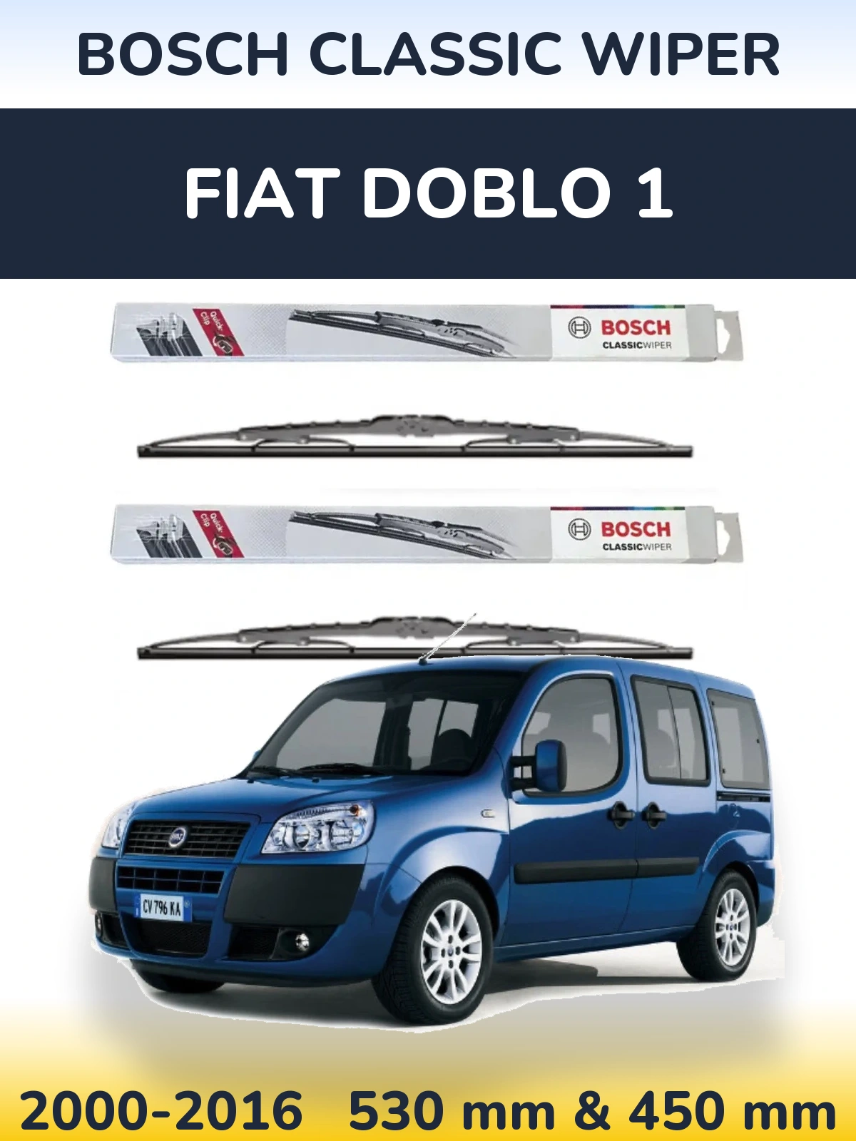 Torkarblad BOSCH Classic Wiper för Fiat Doblo 1