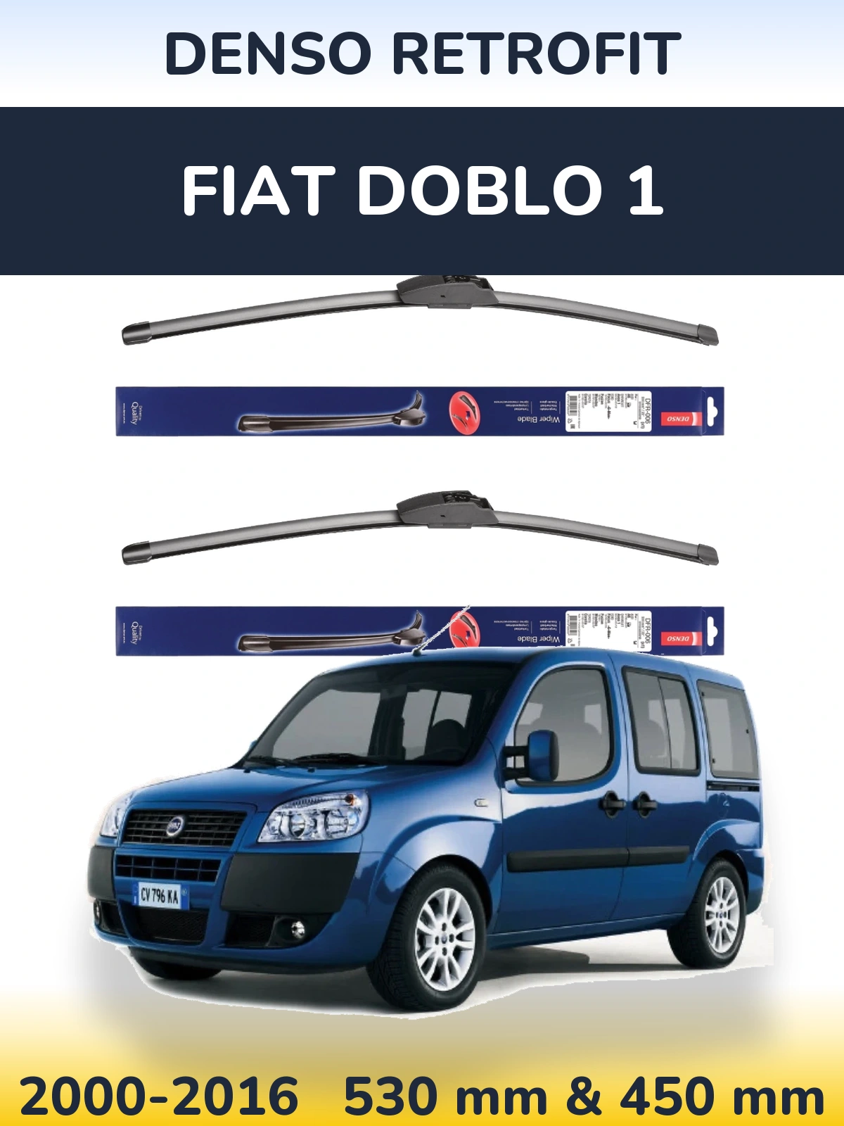 Torkarblad Denso Retrofit för Fiat Doblo 1
