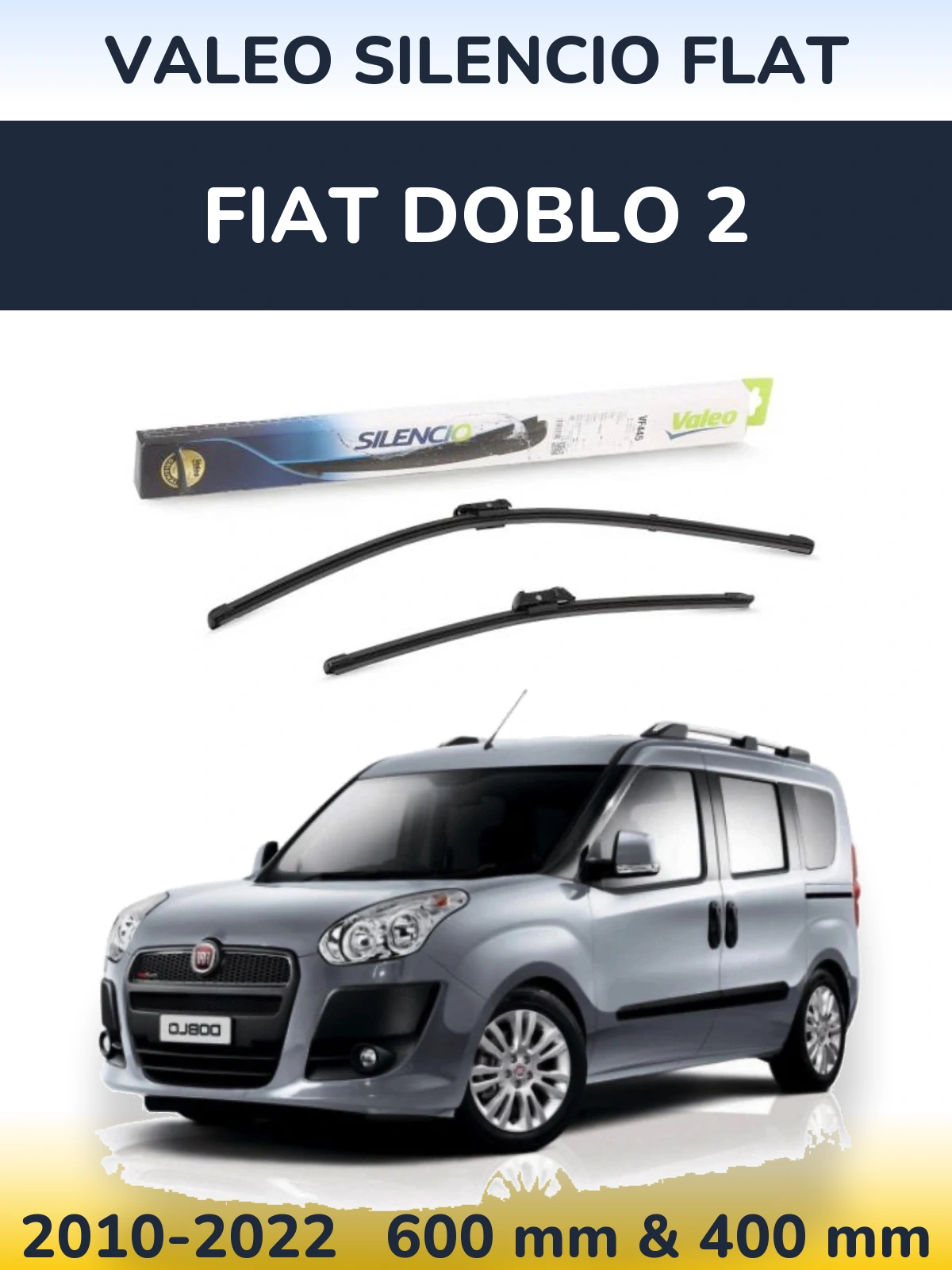 Torkarblad Valeo Silencio Flat för Fiat Doblo 2