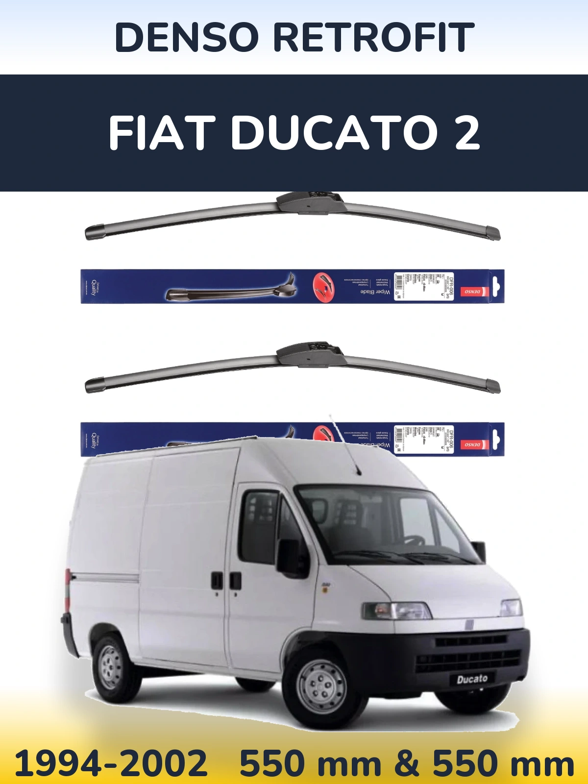 Комплект передних дворников Denso Retrofit 550 & 550 мм для Fiat Ducato 2 1994-2002