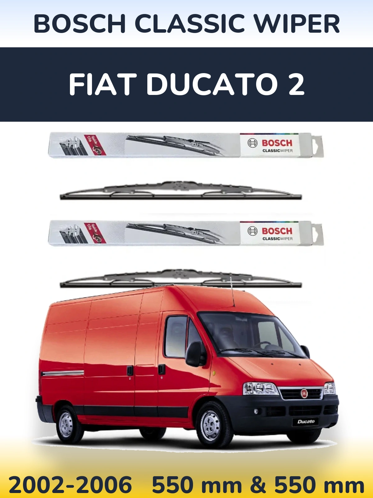 Torkarblad BOSCH Classic Wiper för Fiat Ducato 2