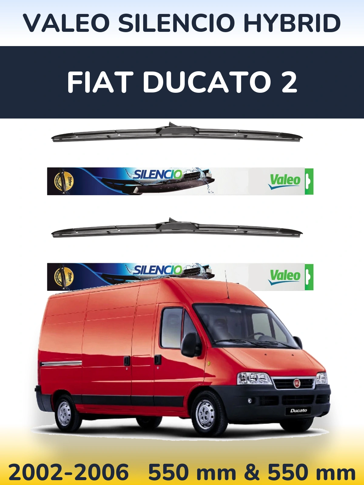 Torkarblad Valeo Silencio Hybrid för Fiat Ducato 2
