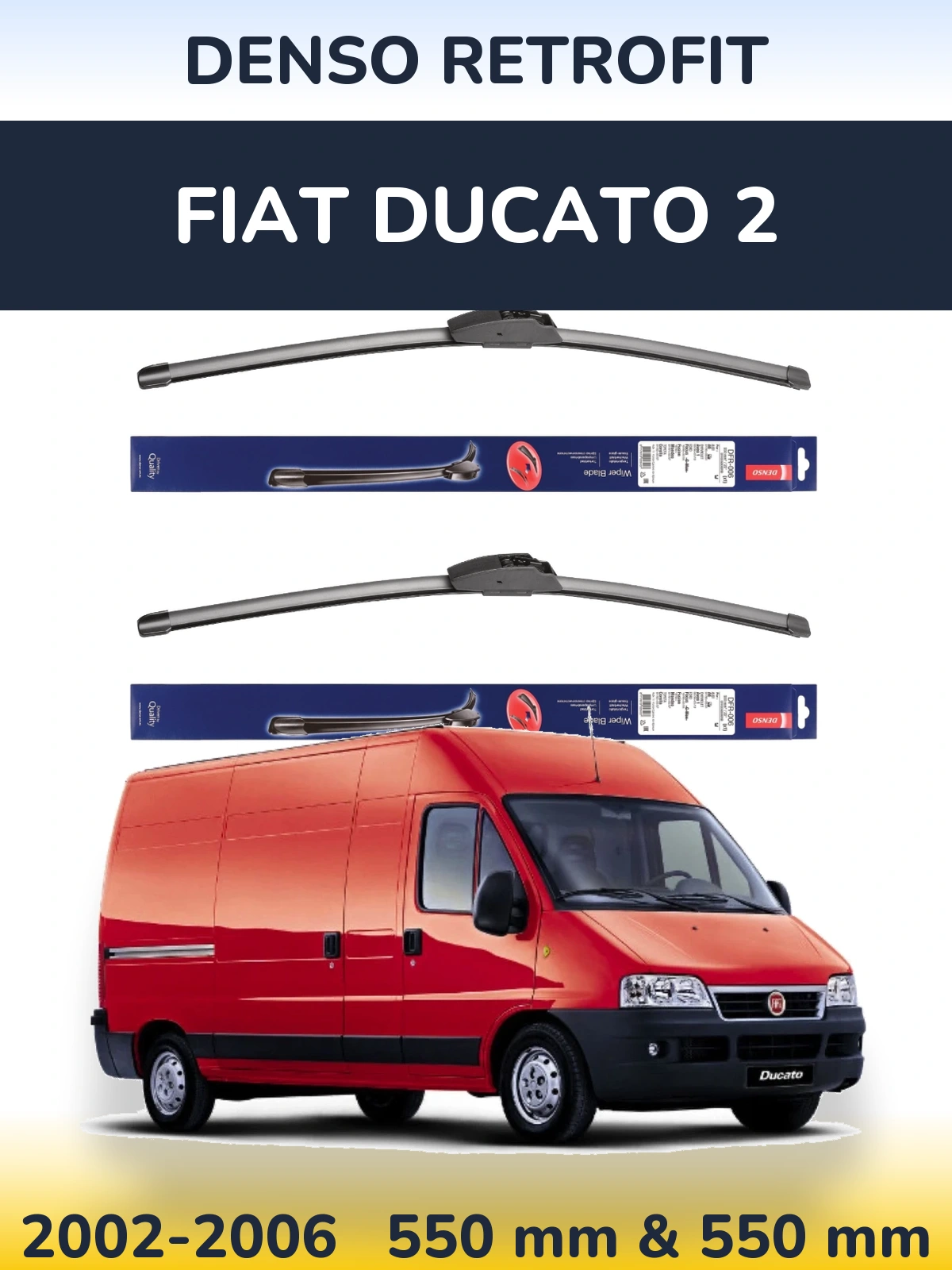 Torkarblad Denso Retrofit för Fiat Ducato 2