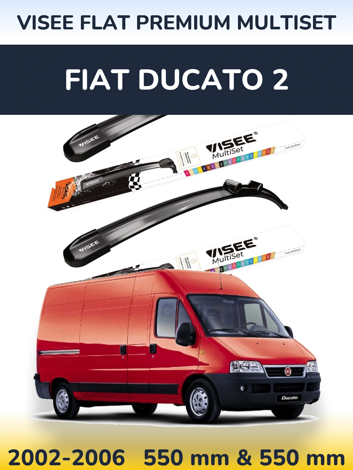 Torkarblad VISEE FLAT PREMIUM MultiSet för Fiat Ducato 2
