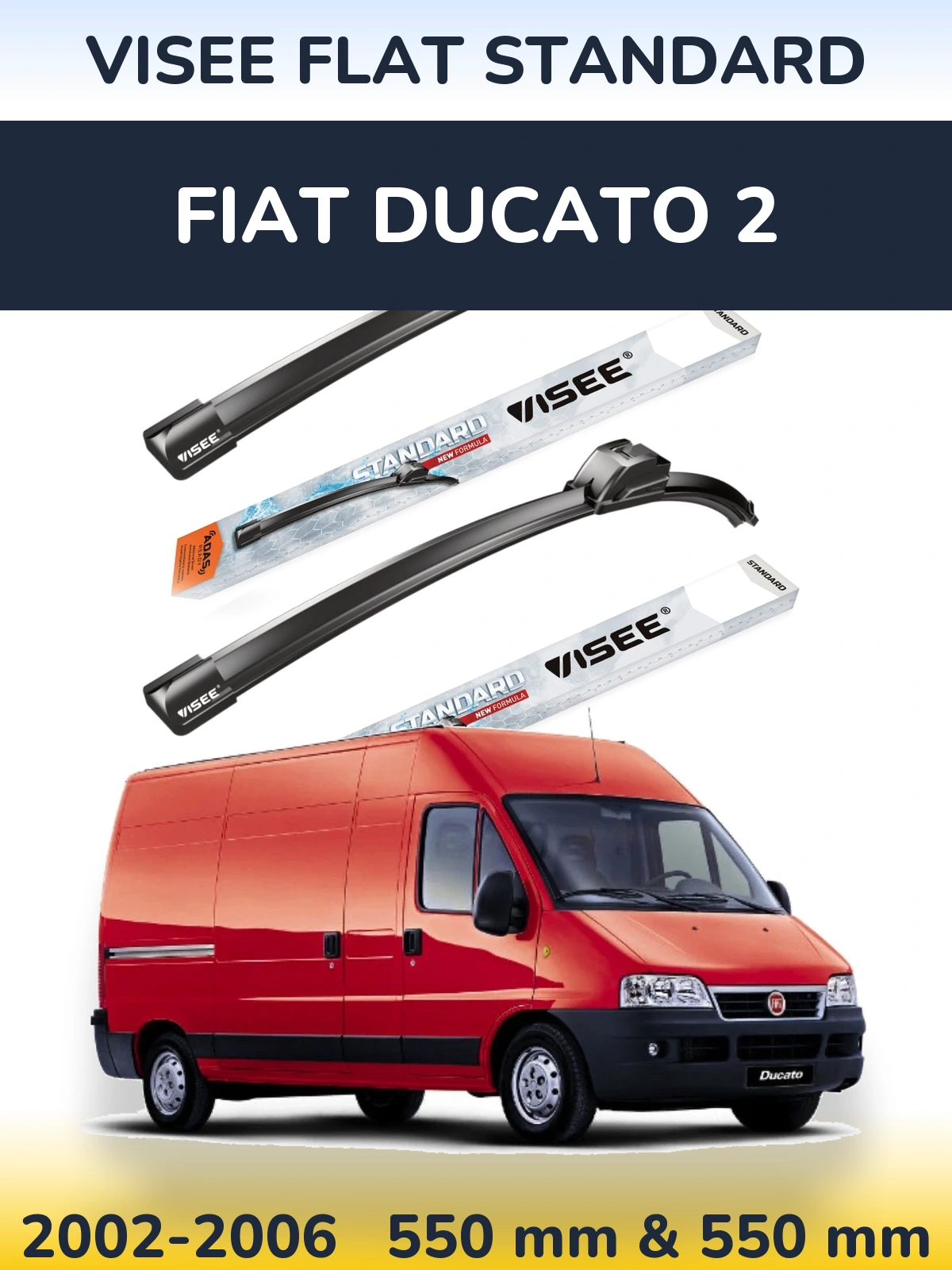 Torkarblad VISEE FLAT STANDARD för Fiat Ducato 2
