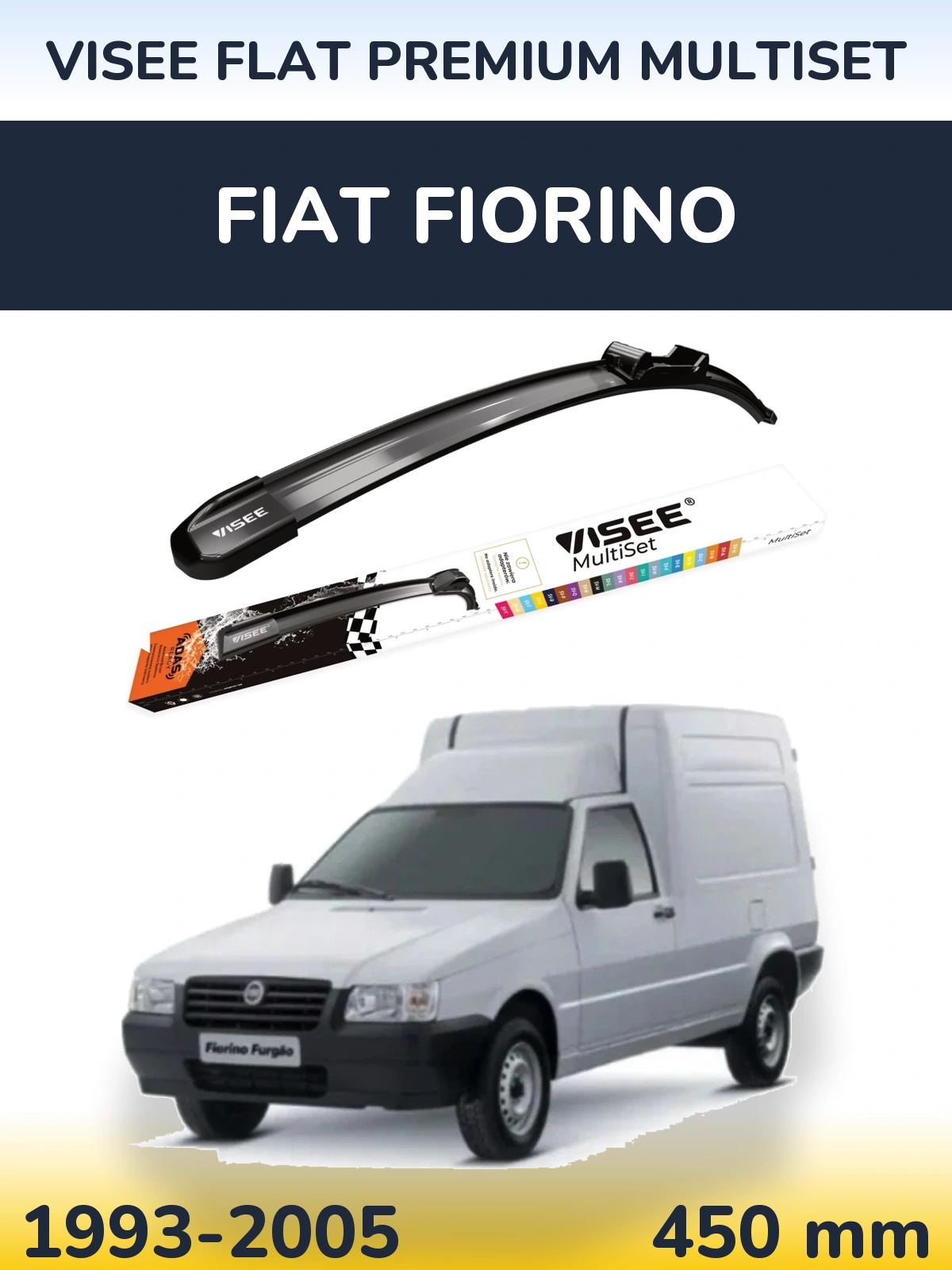 Torkarblad VISEE FLAT PREMIUM MultiSet för Fiat Fiorino