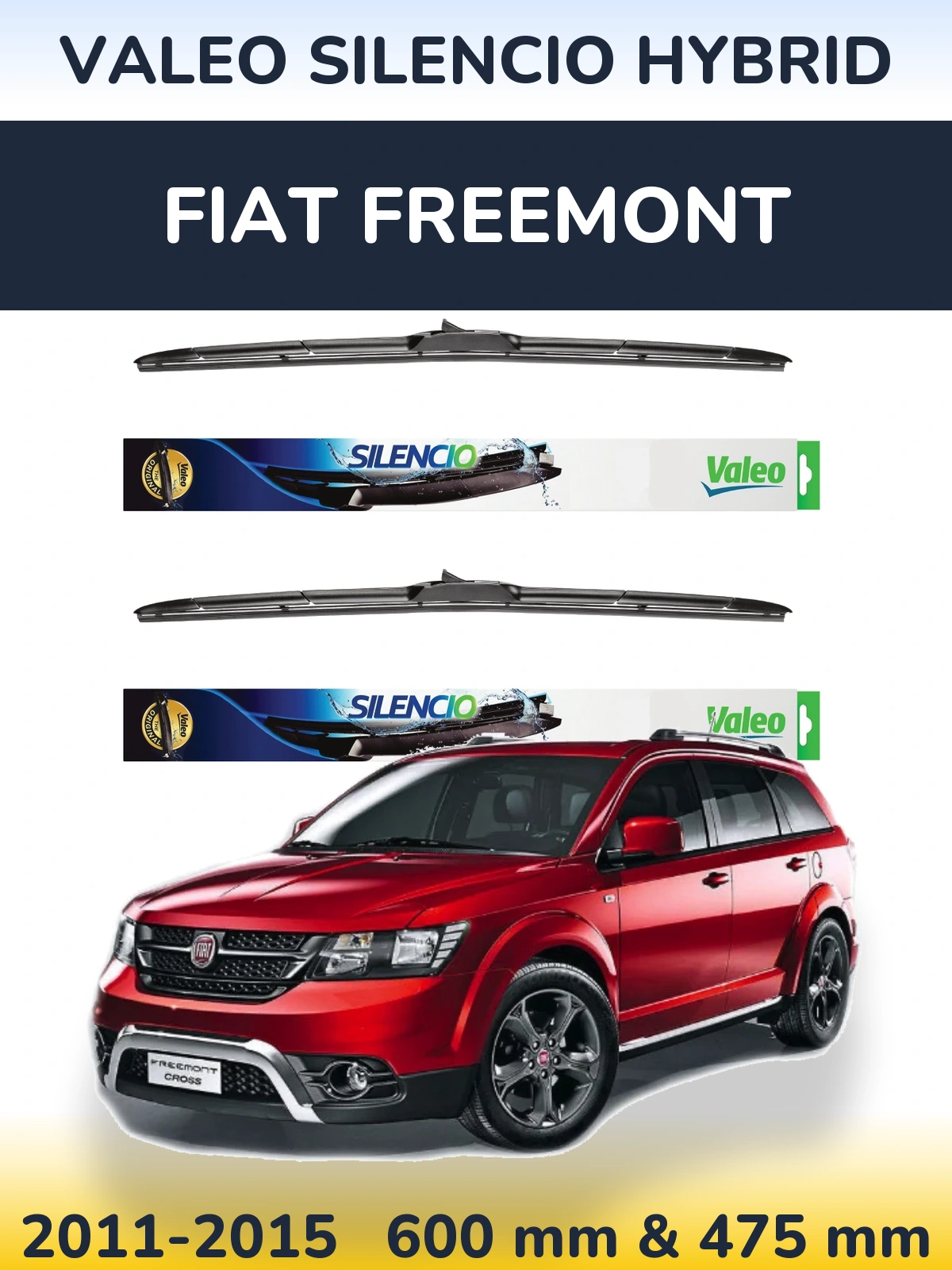 Torkarblad Valeo Silencio Hybrid för Fiat Freemont