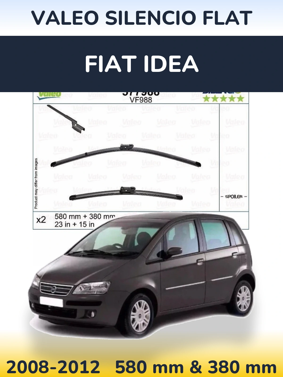 Torkarblad Valeo Silencio Flat för Fiat Idea