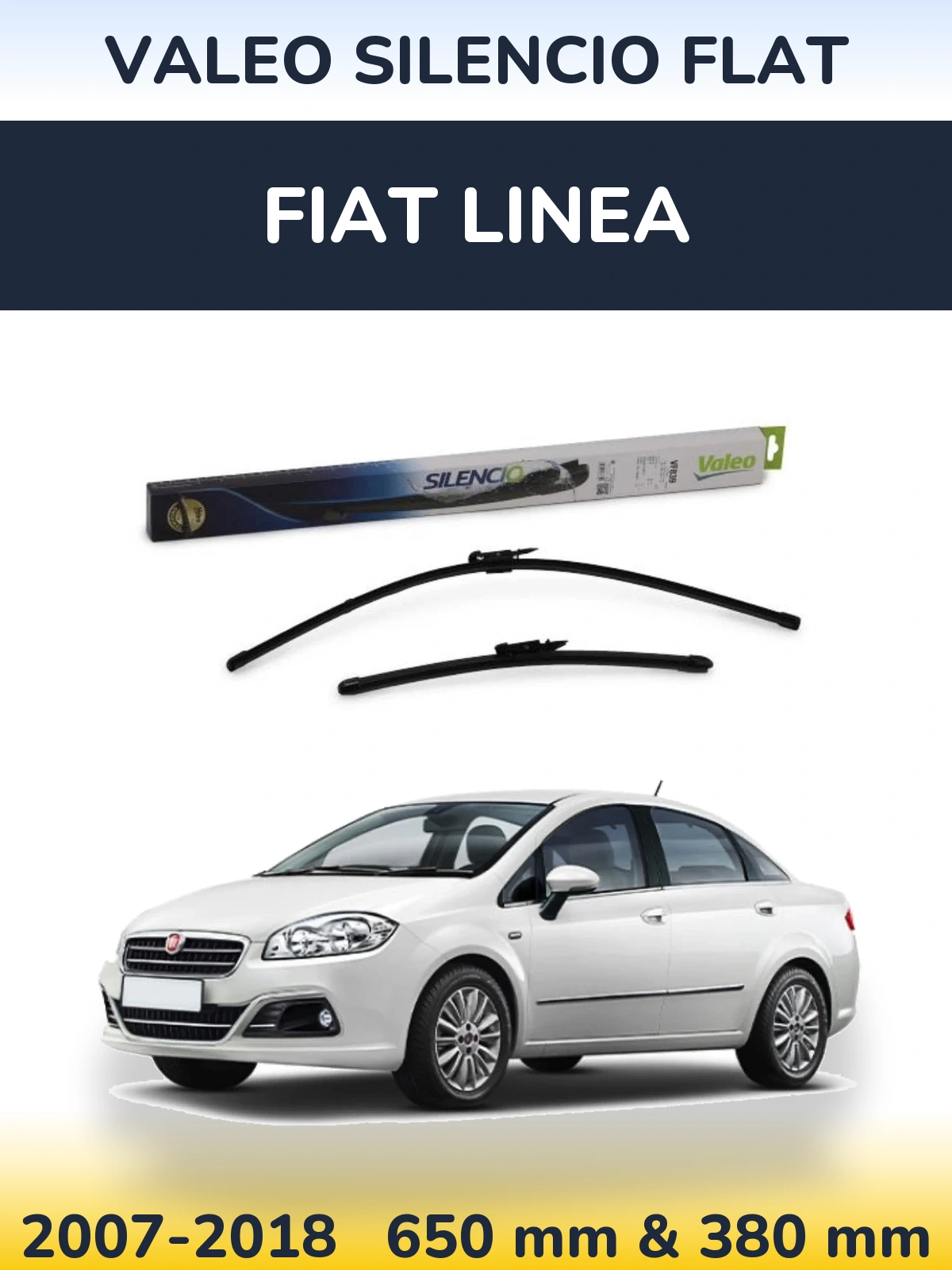 Torkarblad Valeo Silencio Flat för Fiat Linea