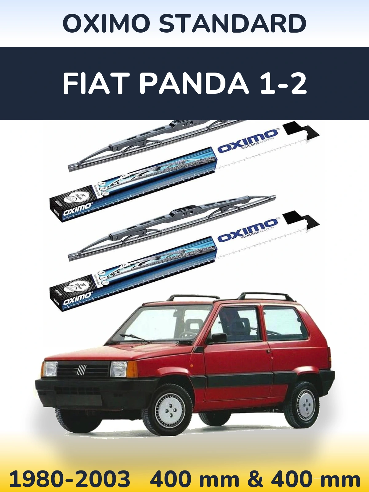 Комплект передніх щіток Oximo Standard 400 & 400 мм для Fiat Panda 1-2 1980-2003