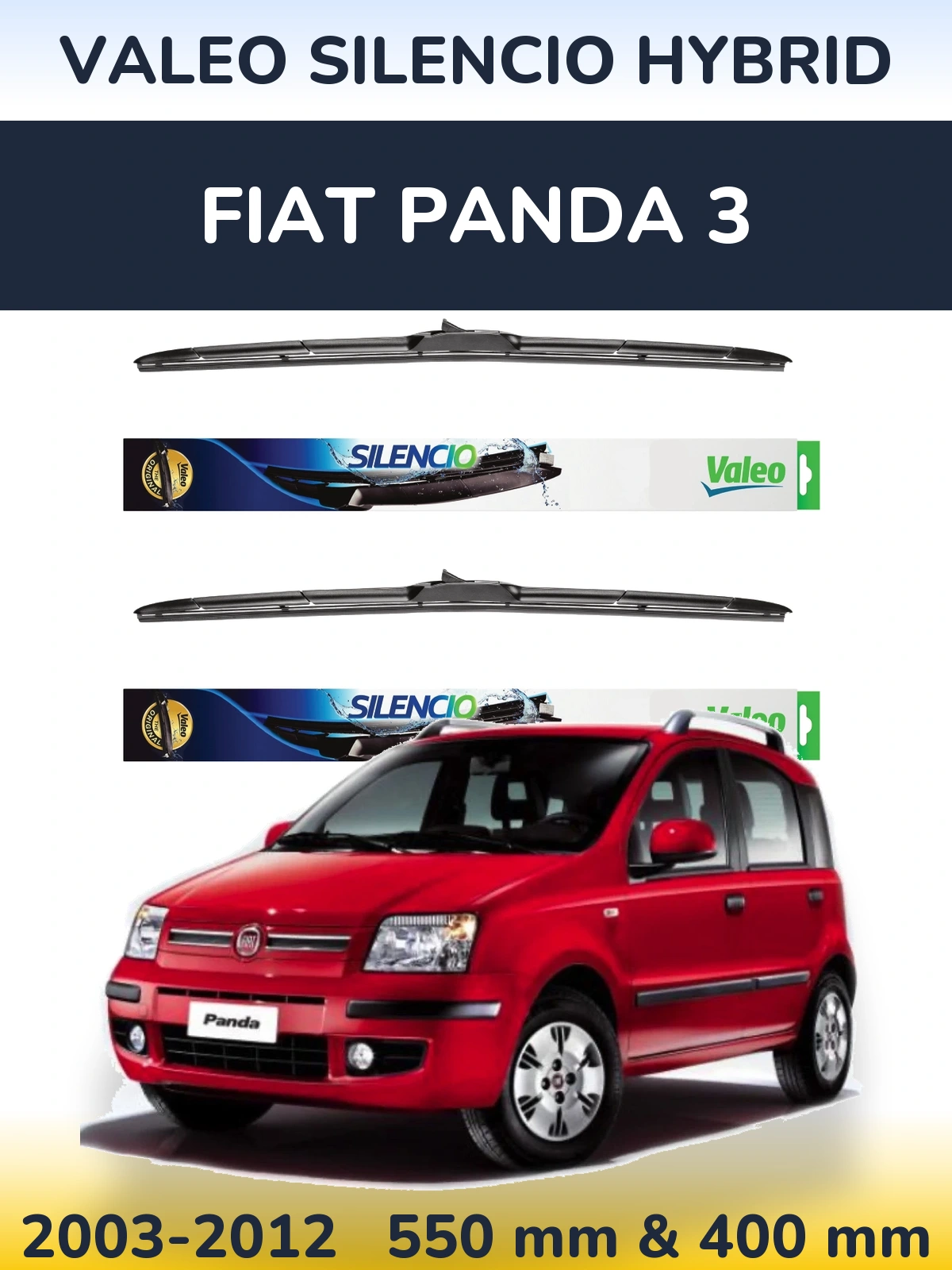 Torkarblad Valeo Silencio Hybrid för Fiat Panda 3