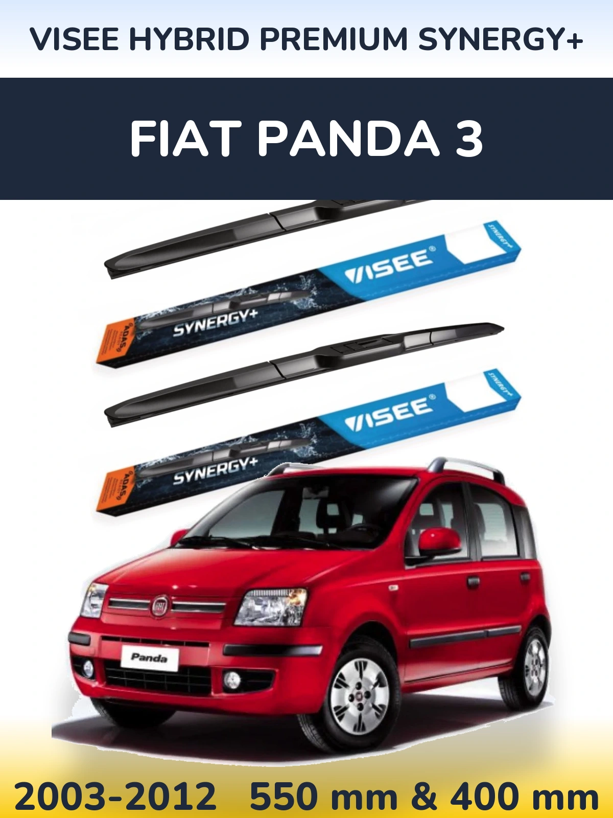 Torkarblad VISEE HYBRID PREMIUM SYNERGY+ för Fiat Panda 3
