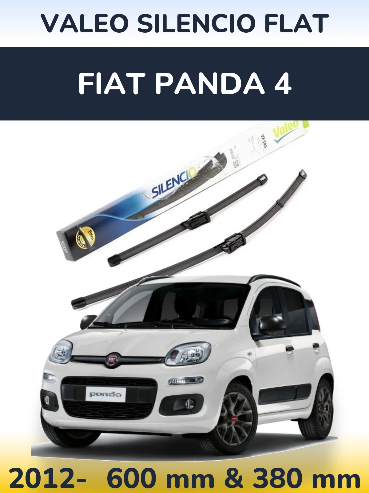 Torkarblad Valeo Silencio Flat för Fiat Panda 4