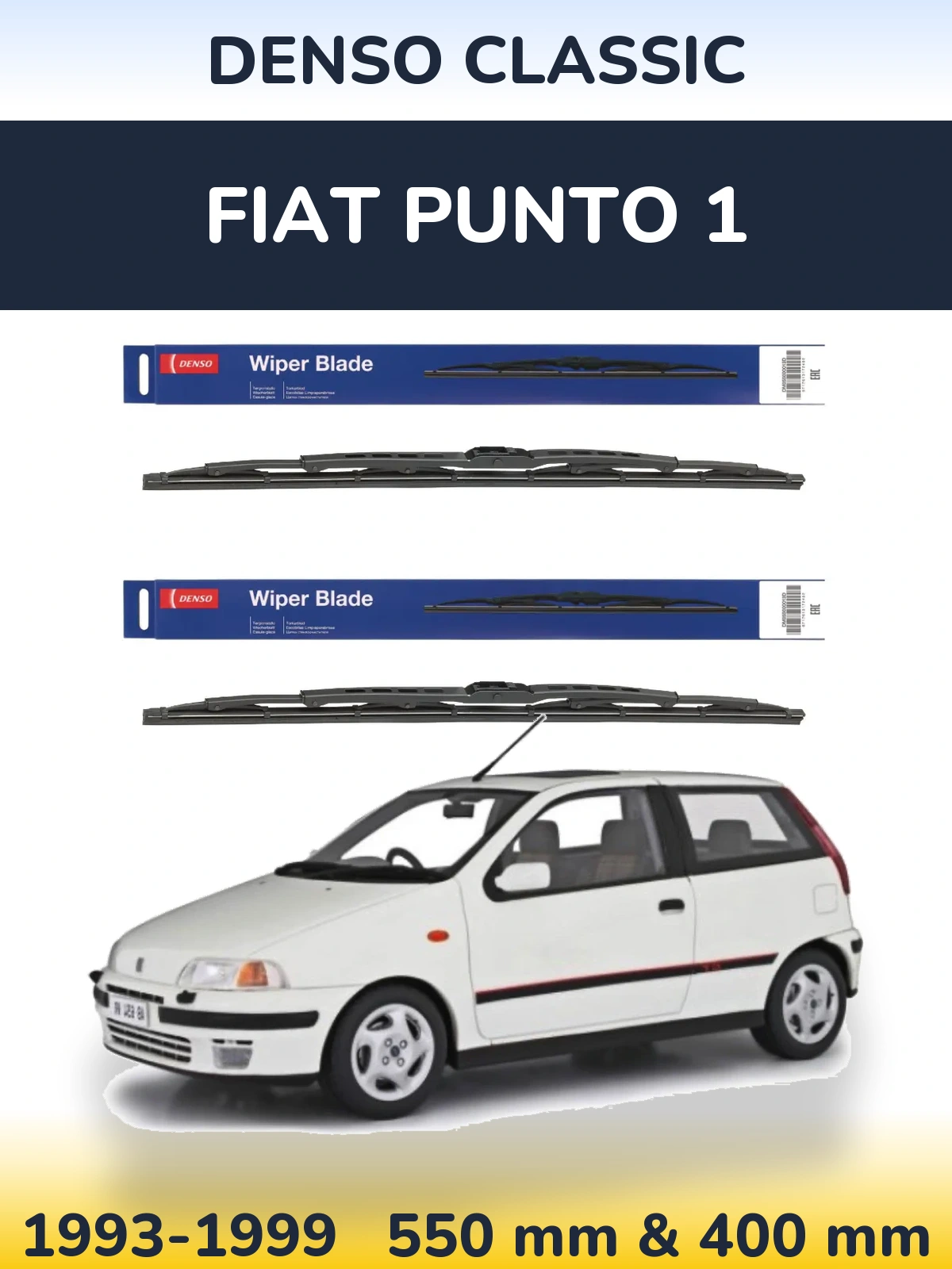 Комплект передних дворников Denso Classic 550 & 400 мм для Fiat Punto 1 1993-1999