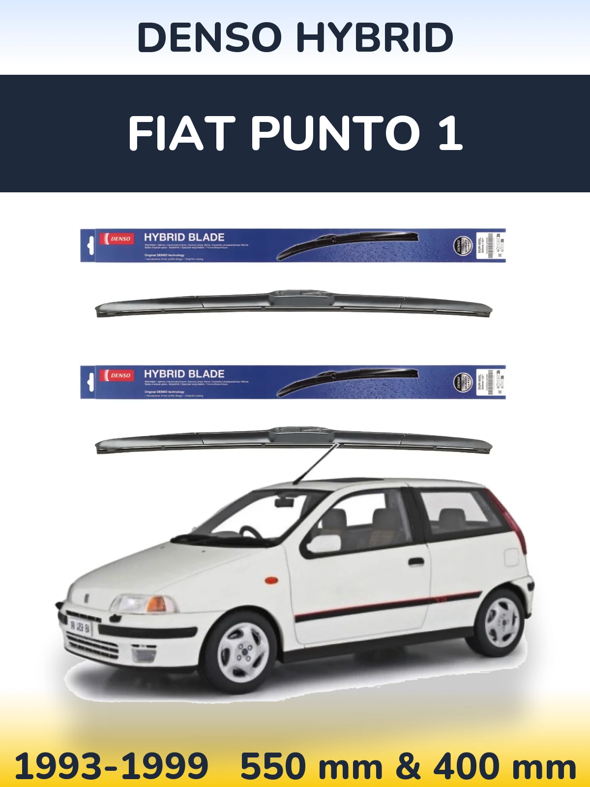 Комплект передних дворников Denso Hybrid 550 & 400 мм для Fiat Punto 1 1993-1999