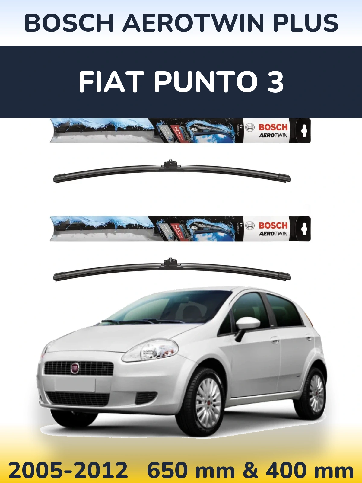 Torkarblad BOSCH AeroTwin Plus för Fiat Punto 3