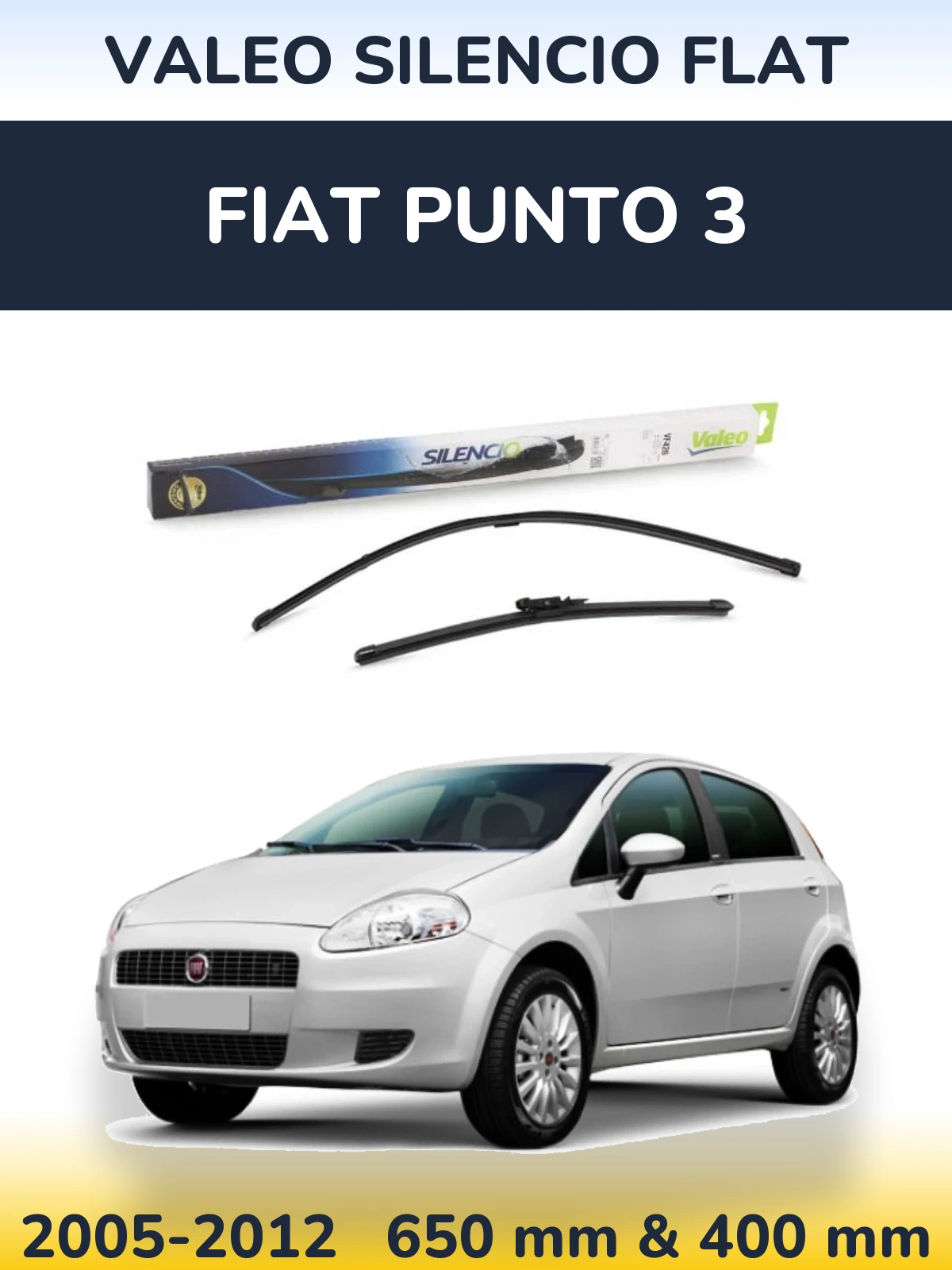 Torkarblad Valeo Silencio Flat för Fiat Punto 3