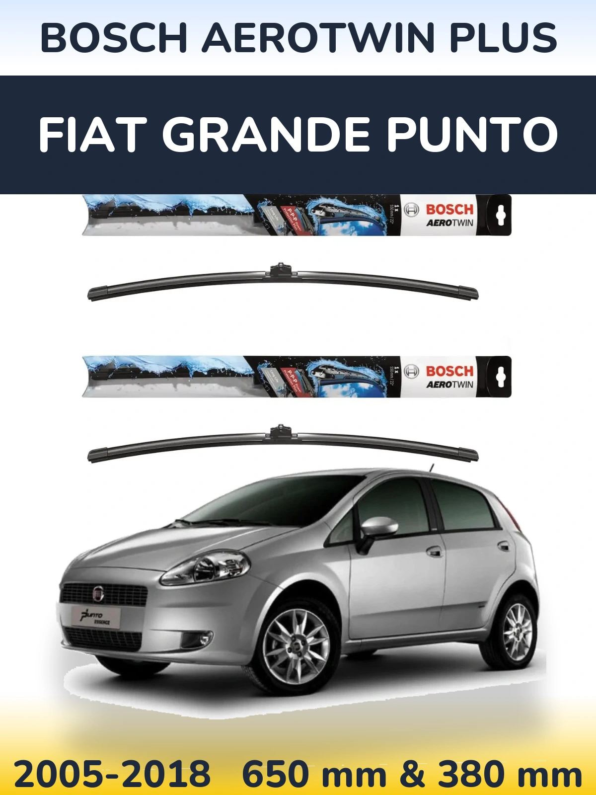 Torkarblad BOSCH AeroTwin Plus för Fiat Grande Punto
