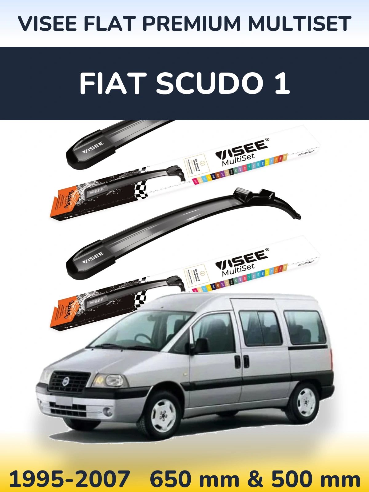 Torkarblad VISEE FLAT PREMIUM MultiSet för Fiat Scudo 1