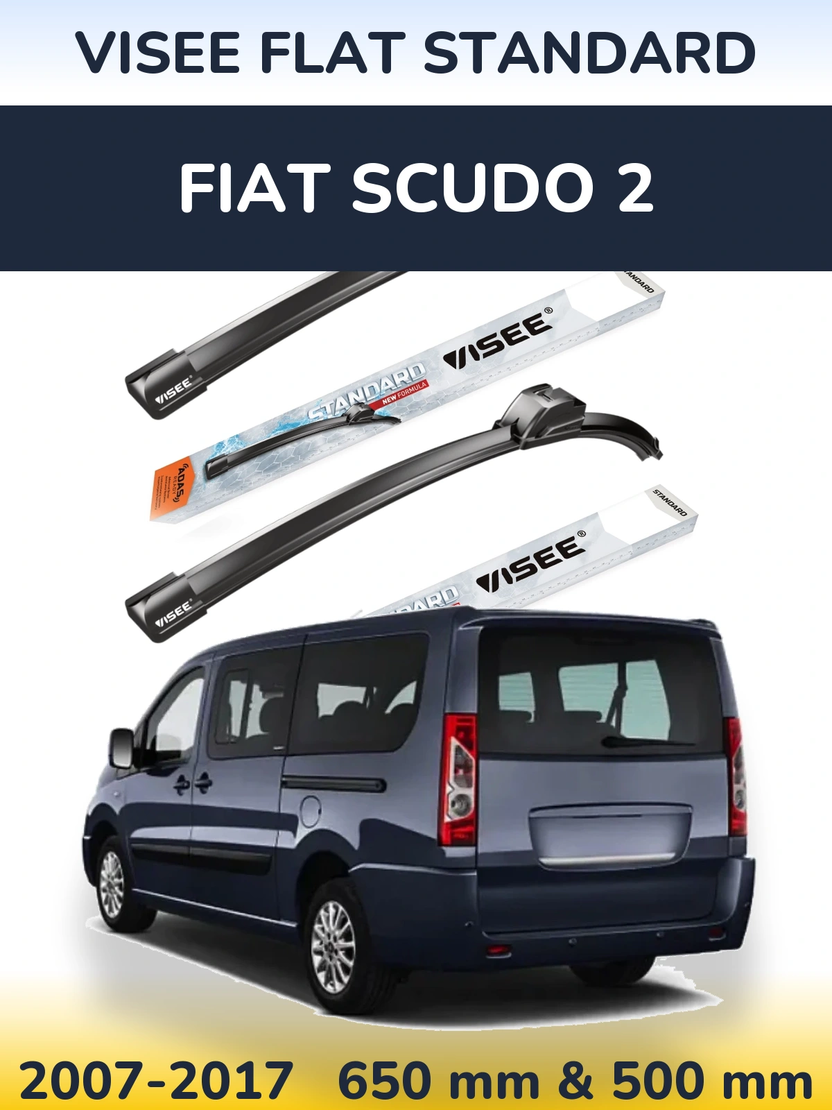 Torkarblad VISEE FLAT STANDARD för Fiat Scudo 2
