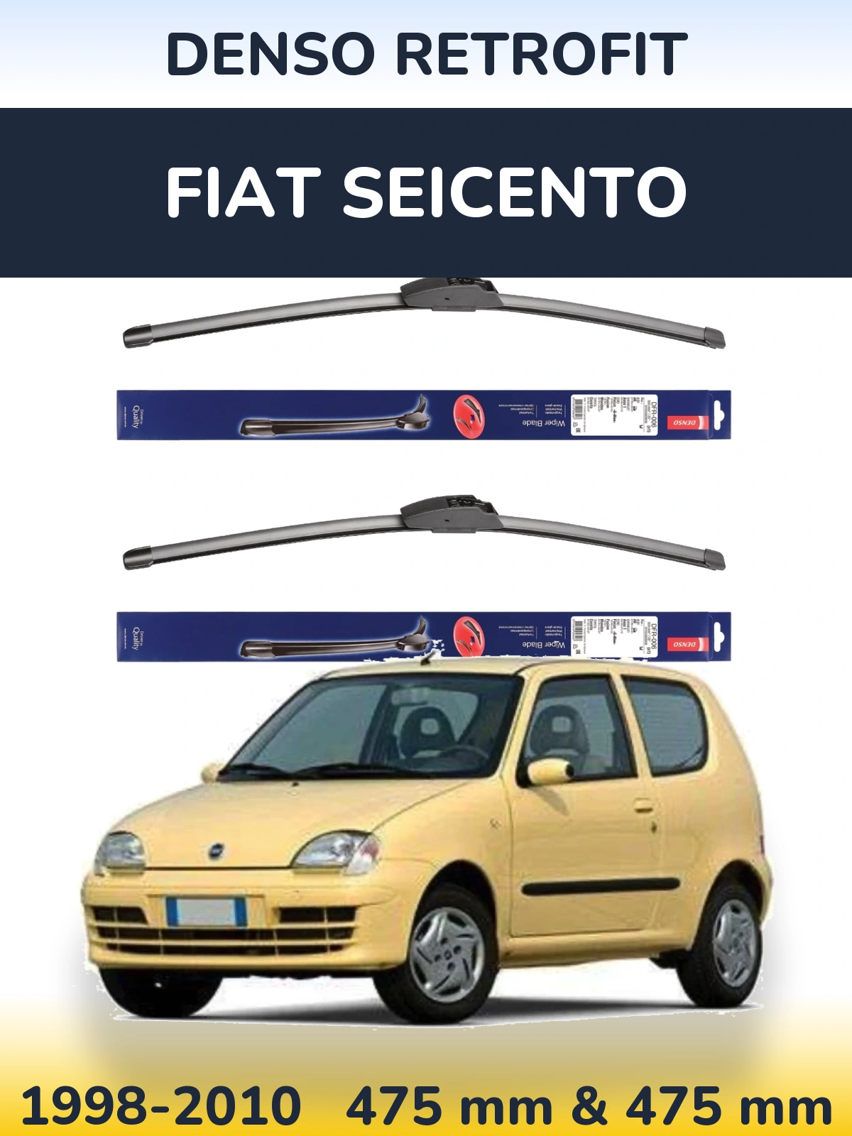 Torkarblad Denso Retrofit för Fiat Seicento